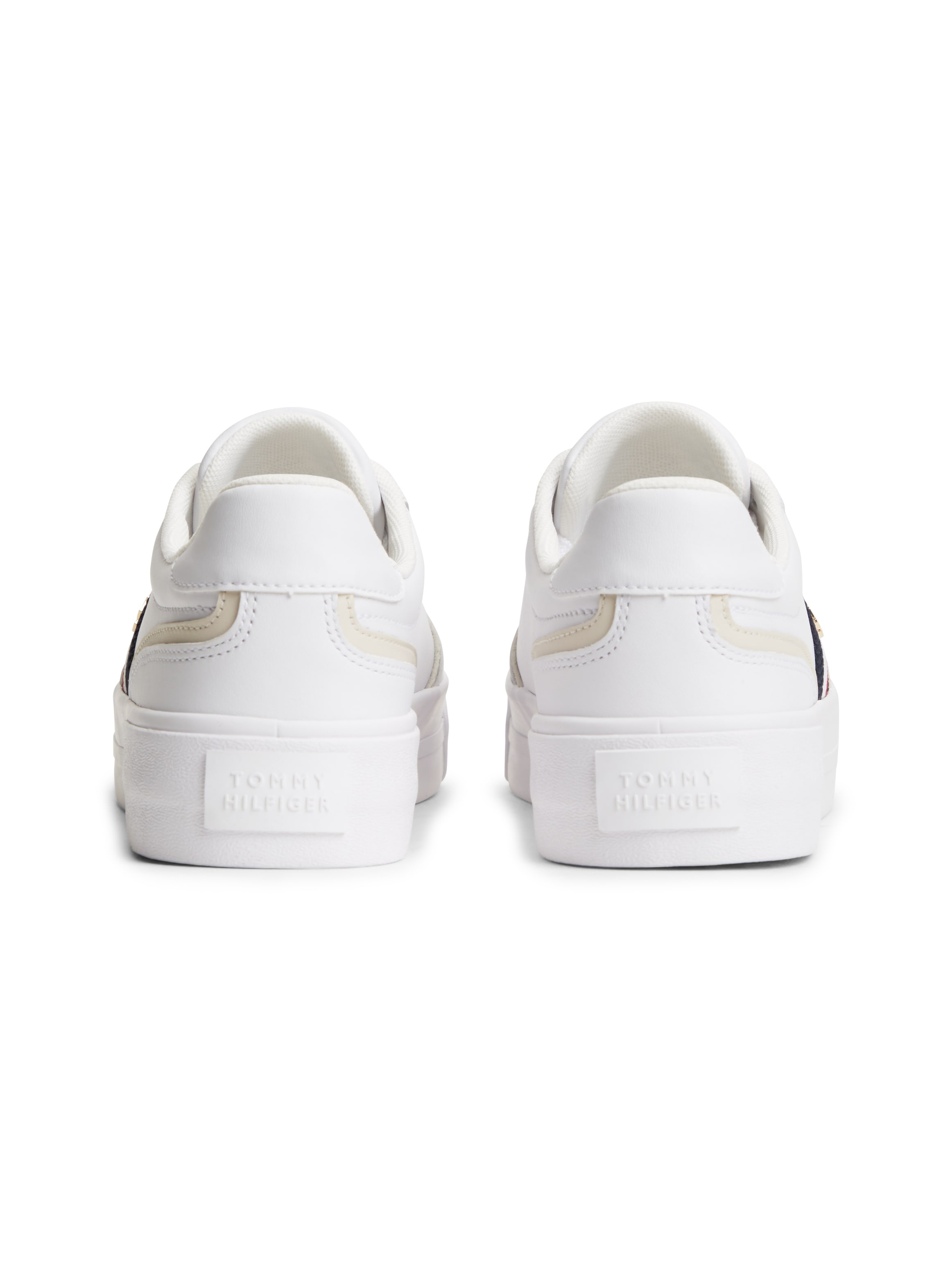 Tommy Hilfiger Plateausneaker »TH PLATFORM VULC LEATHER«  Freizeitschuh, Halbschuh, Schnürer, seitliche Streifen in Tommy Farben