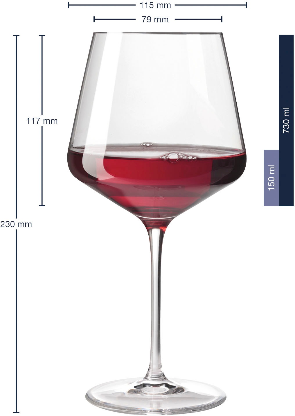 LEONARDO Weinglas »PUCCINI«, (Set, 6 tlg.), 730 ml, 6-teilig