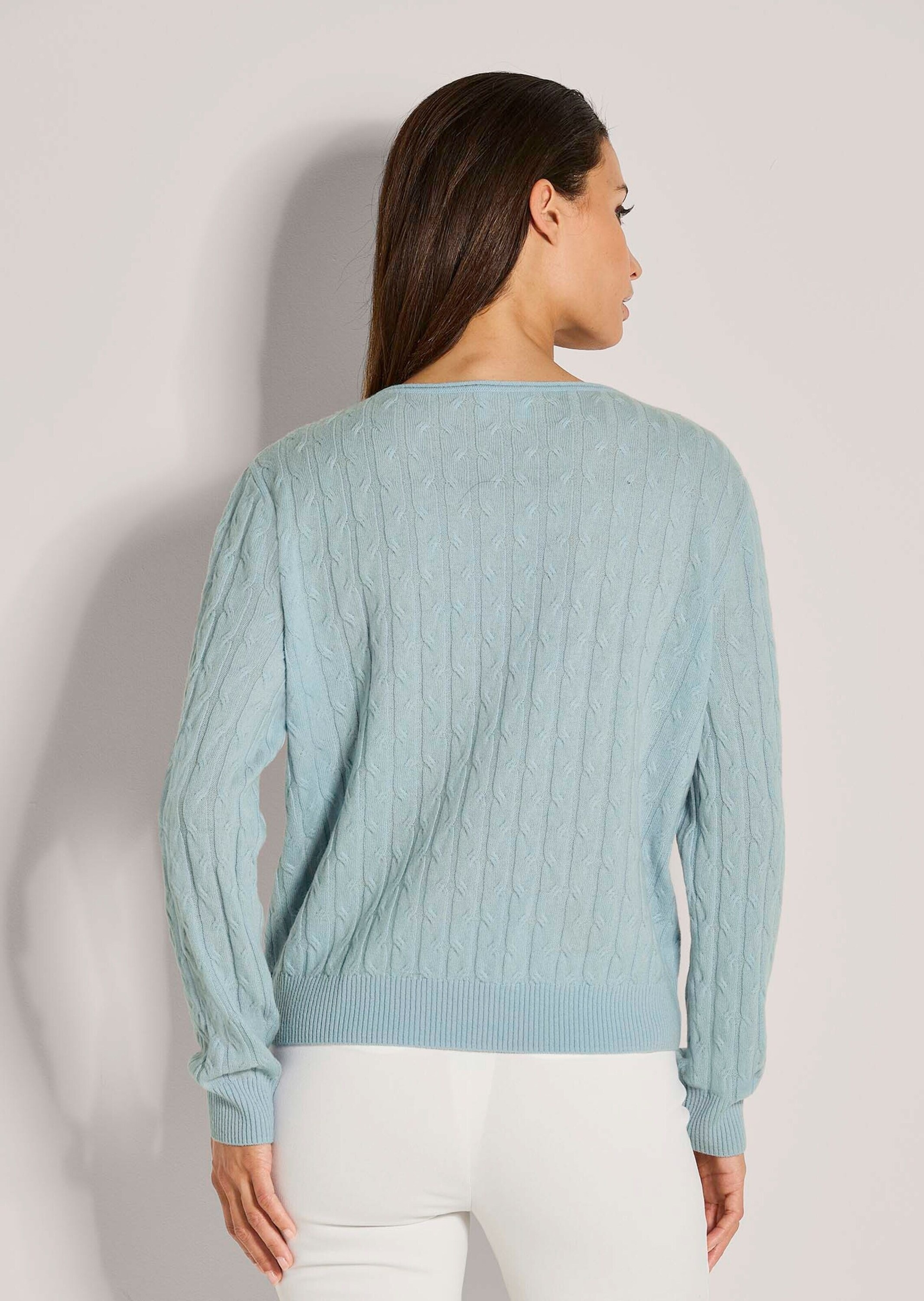 MADELEINE Longpullover »Strickpullover Eleganter Wollpullover mit Zopfmuster« Allover-Zopfmuster