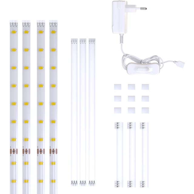B.K.Licht LED Stripe, 2 Meter , 112 x LED, 12 Watt, 1.100lm, 4.000k, für  den Innenbereich, inkl. Kabelhalter und Zuleitung mit Schalter kaufen im  OTTO Online Shop