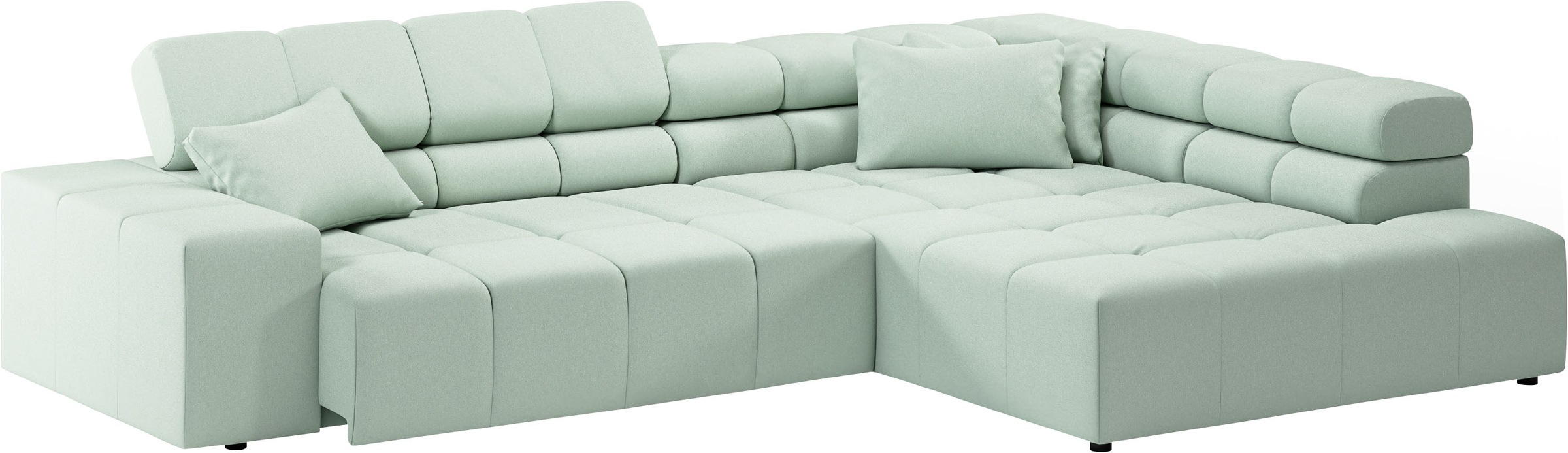 INOSIGN Ecksofa »Ancona incl. Kopfteilverstellung, Breite 319cm, L-Form«, wahlweise motorische Sitztiefenverstellung, auch in Cord + Easy Care
