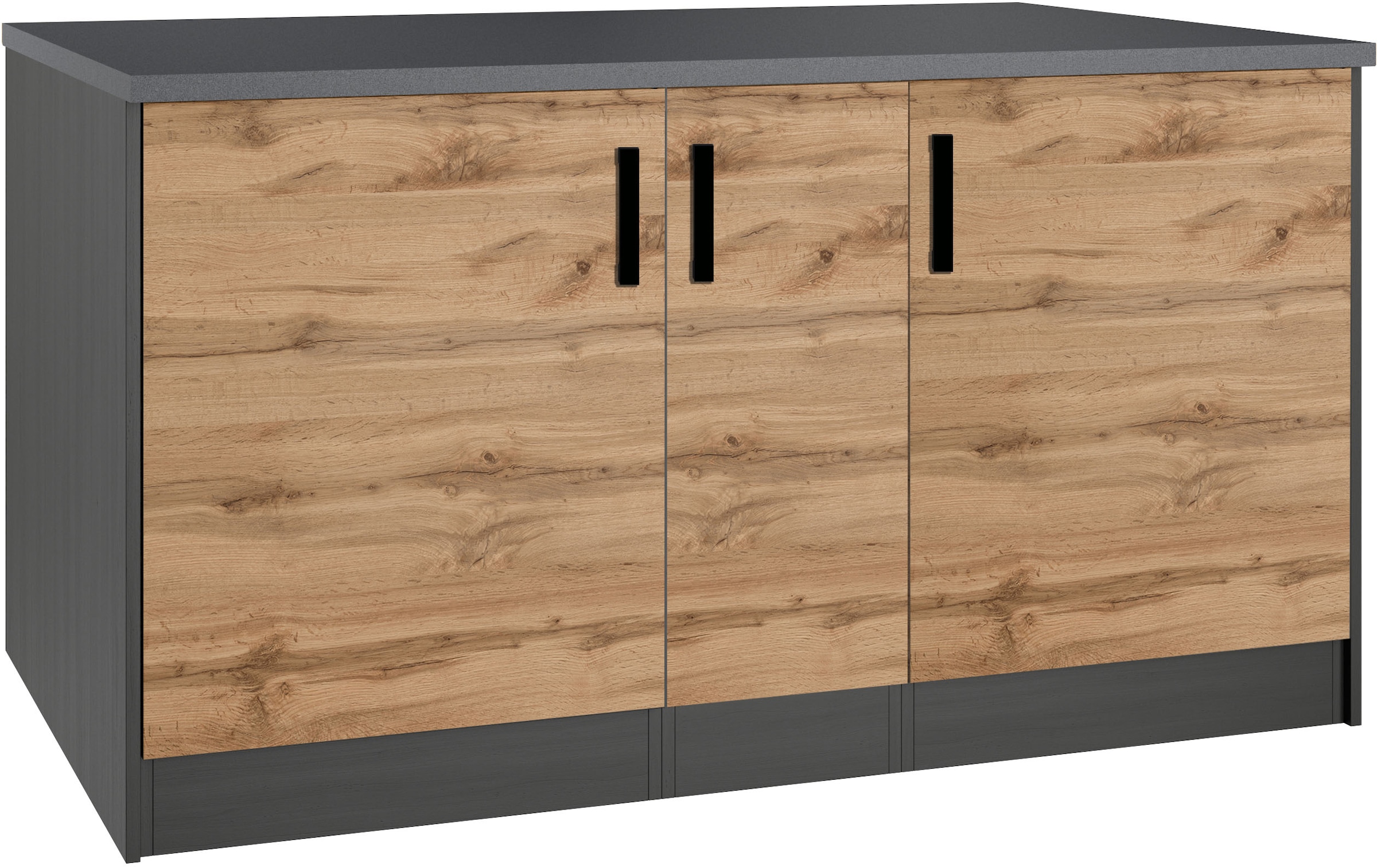 KOCHSTATION Kücheninsel »KS-Toronto«, Breite 153 cm, MDF-Fronten, Flaschenregal