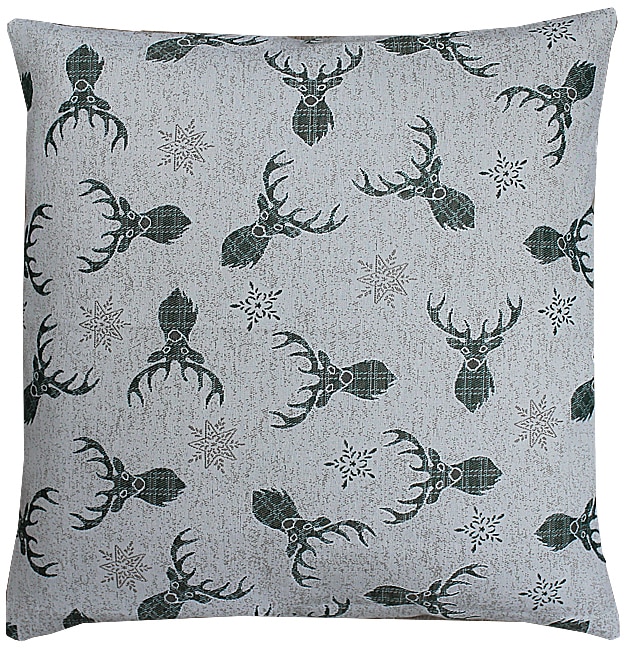HOSSNER - HOMECOLLECTION Kissenhülle »Hirschkopf, Weihnachtsdeko«, (1 St.), mit weihnachtlichem Motiv