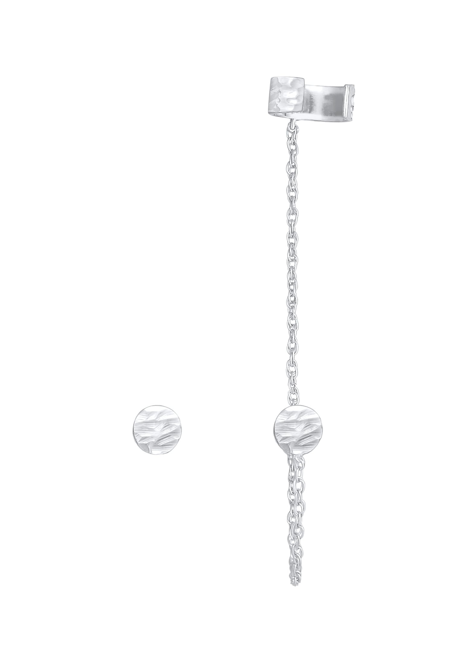 Elli Paar Ohrhänger »Ohrringe Earcuff Stecker Rund Organic Struktur 925 Silber«