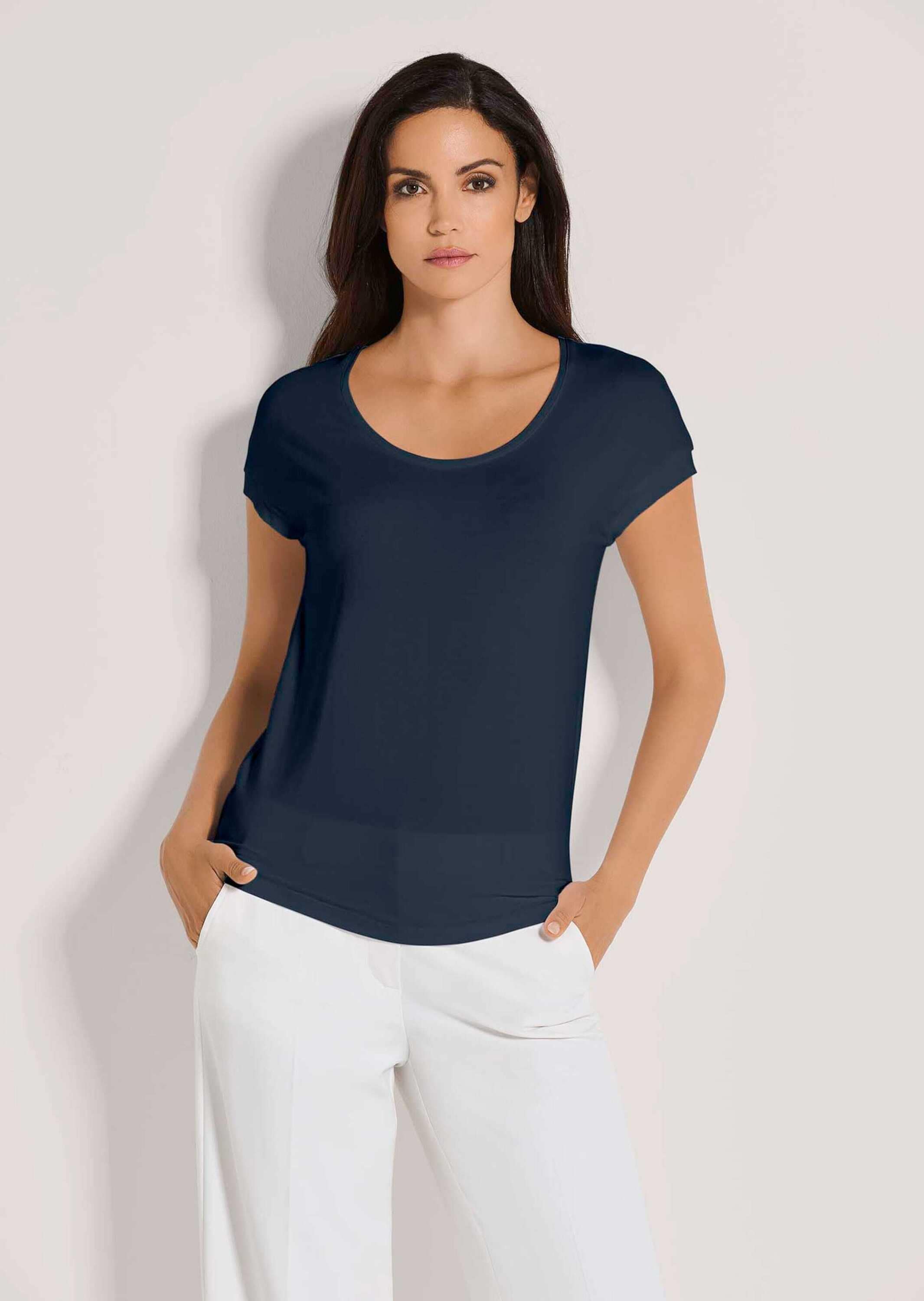 MADELEINE Kurzarmshirt »Jerseybluse Elegantes Viskose-Oberteil« Viskose Jersey