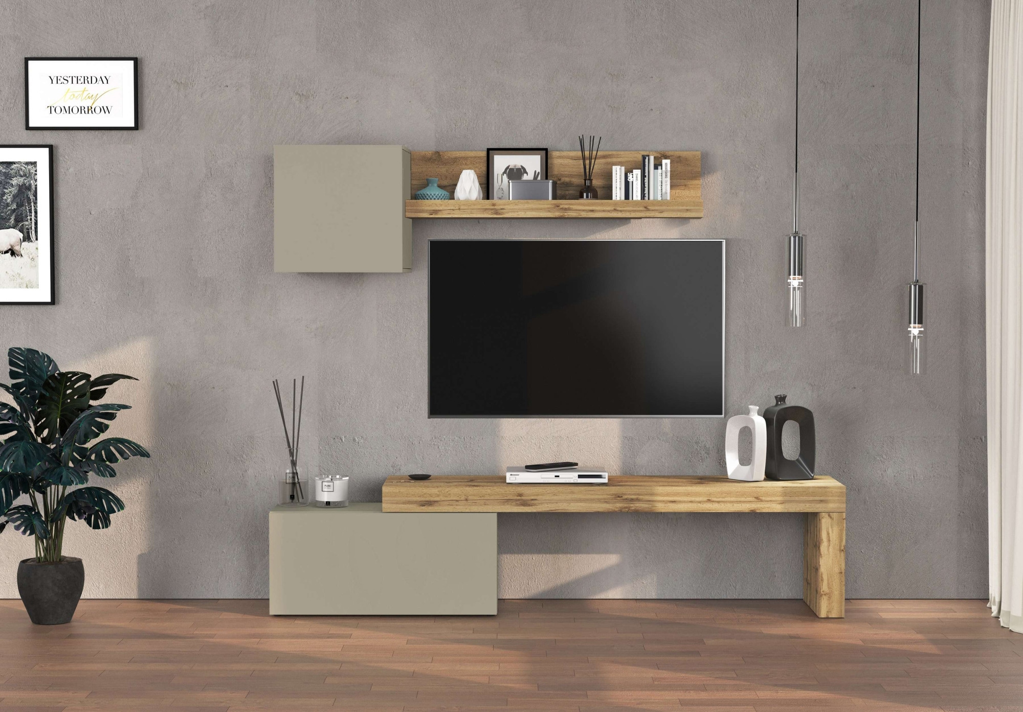 OTTO home TV-Wand »Chronos TV-Set, Wohnwand – Elemente frei platzierbar, Made in Italy« Set, 3-er set, 3 Stk. tlg.