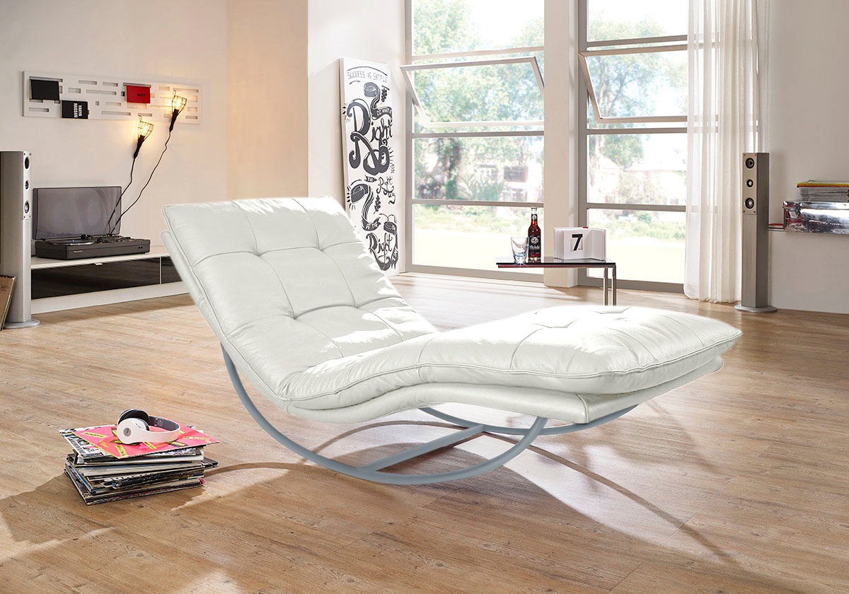 W.SCHILLIG Relaxliege »daily dreams«, in Waffelkissen-Optik, Schaukelgestell silber matt, in 2 Breiten