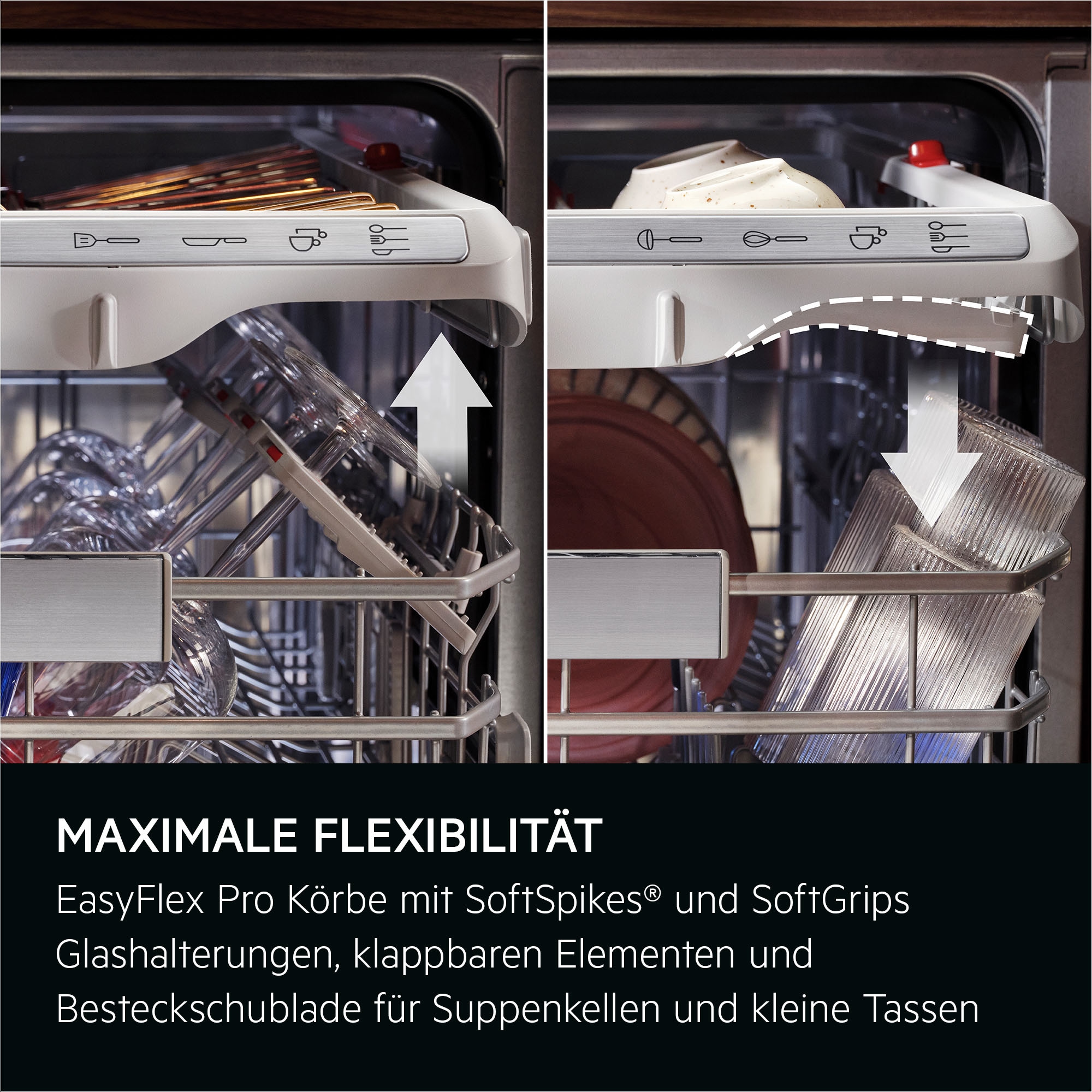 AEG vollintegrierbarer Geschirrspüler 9000 XXL »GI9700X4PC« Leise Spülmaschine 36dB ComfortLift: Be- & Entladen ohne Bücken