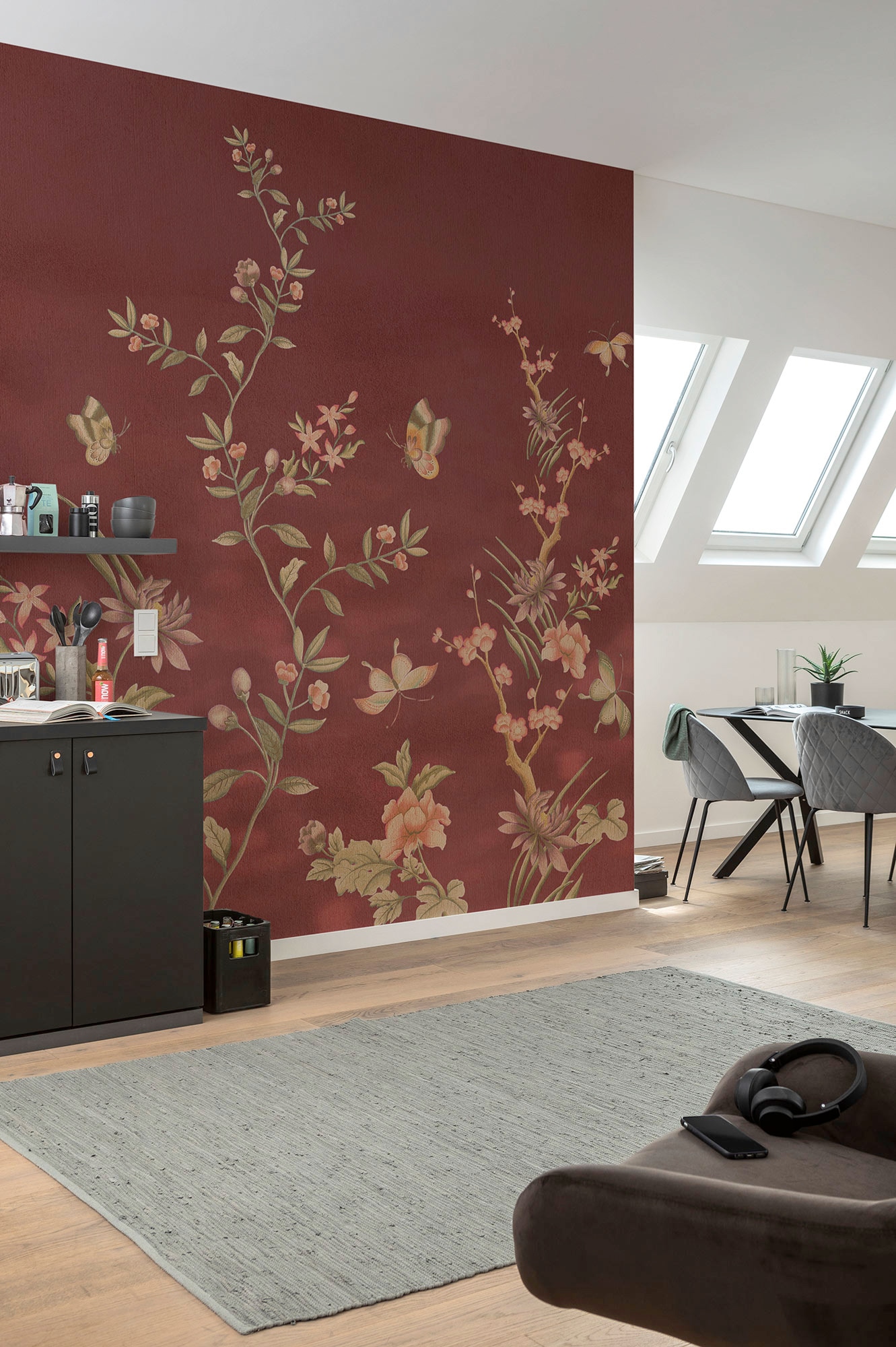 Komar Vliestapete »Digitaldruck Vlies -  Chinoiserie - Größe 250 x 250 cm« bedruckt glatt Wohnzimmer, Schlafzimmer