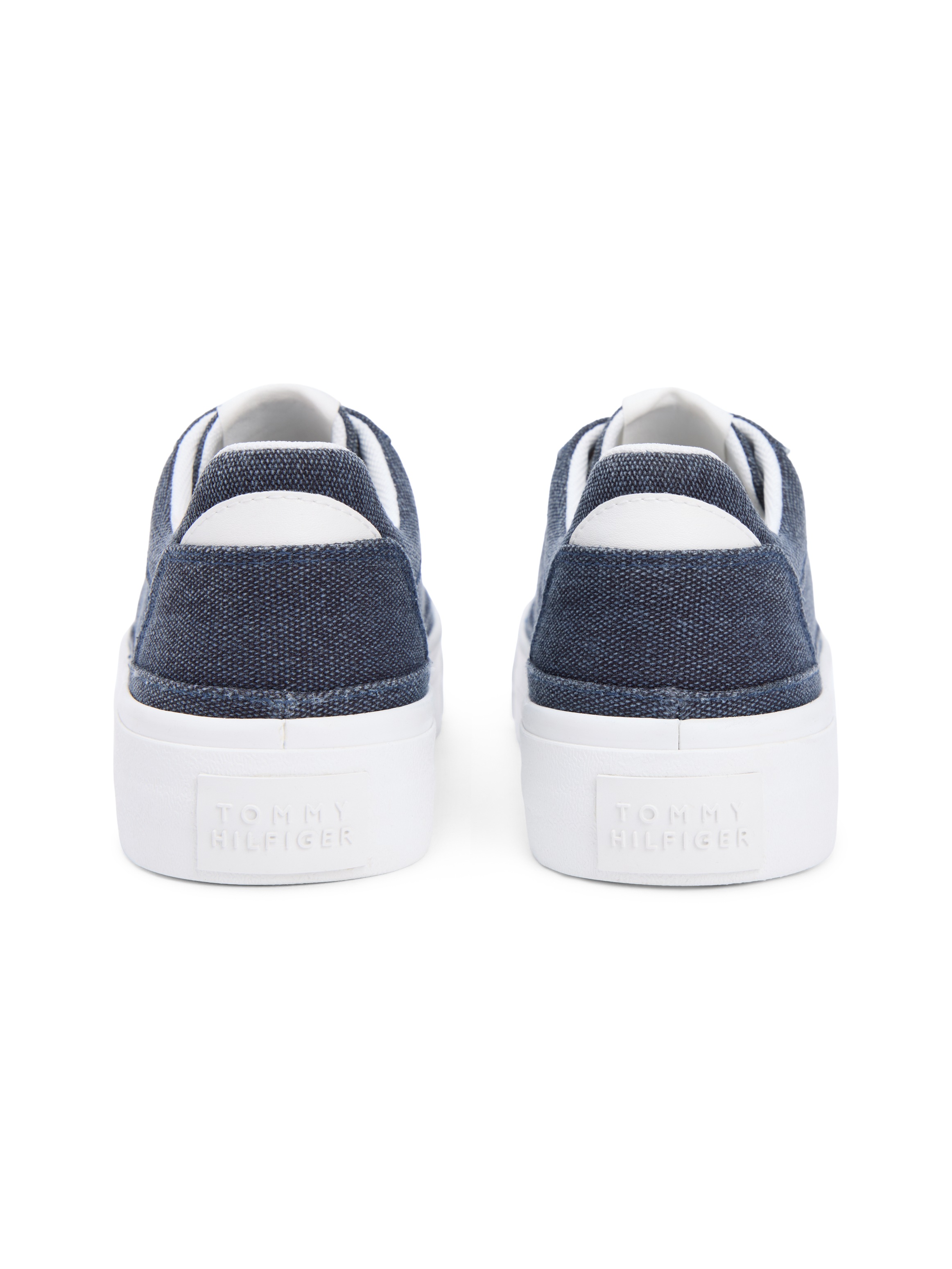 Tommy Hilfiger Plateausneaker »TH FOXING PLATFORM WASHED CANVAS«  Freizeitschuh, Halbschuh, Schnürschuh im angesagten Jeans-Look