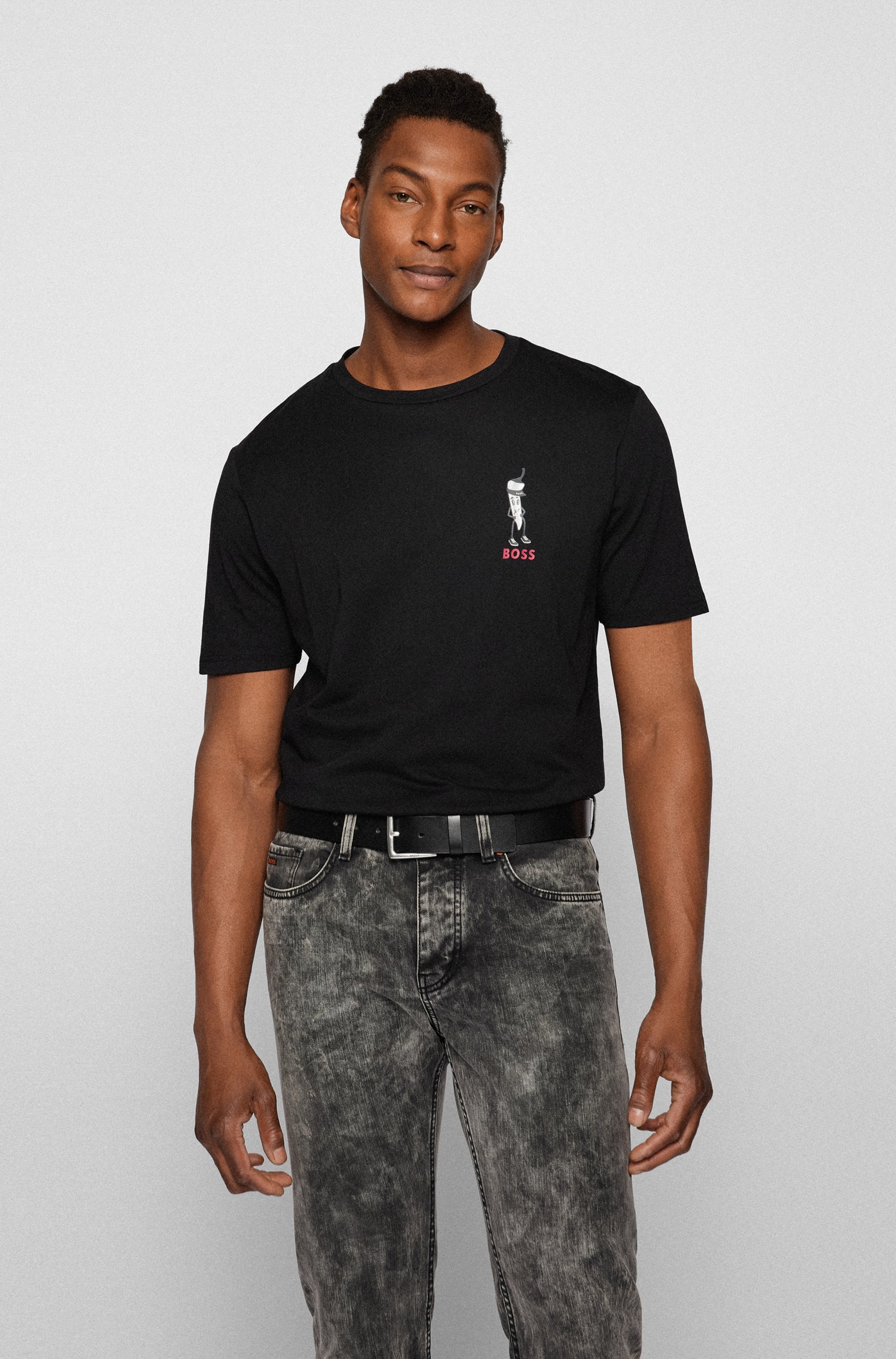 BOSS Ledergürtel »Rummi_Sz40« aus italienischem Leder mit Metall-Details in Antik-Optik