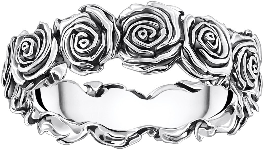 Thomas Sabo Herren Fingerring »Ring Midnight Rose« in silberfarben, Größe 54