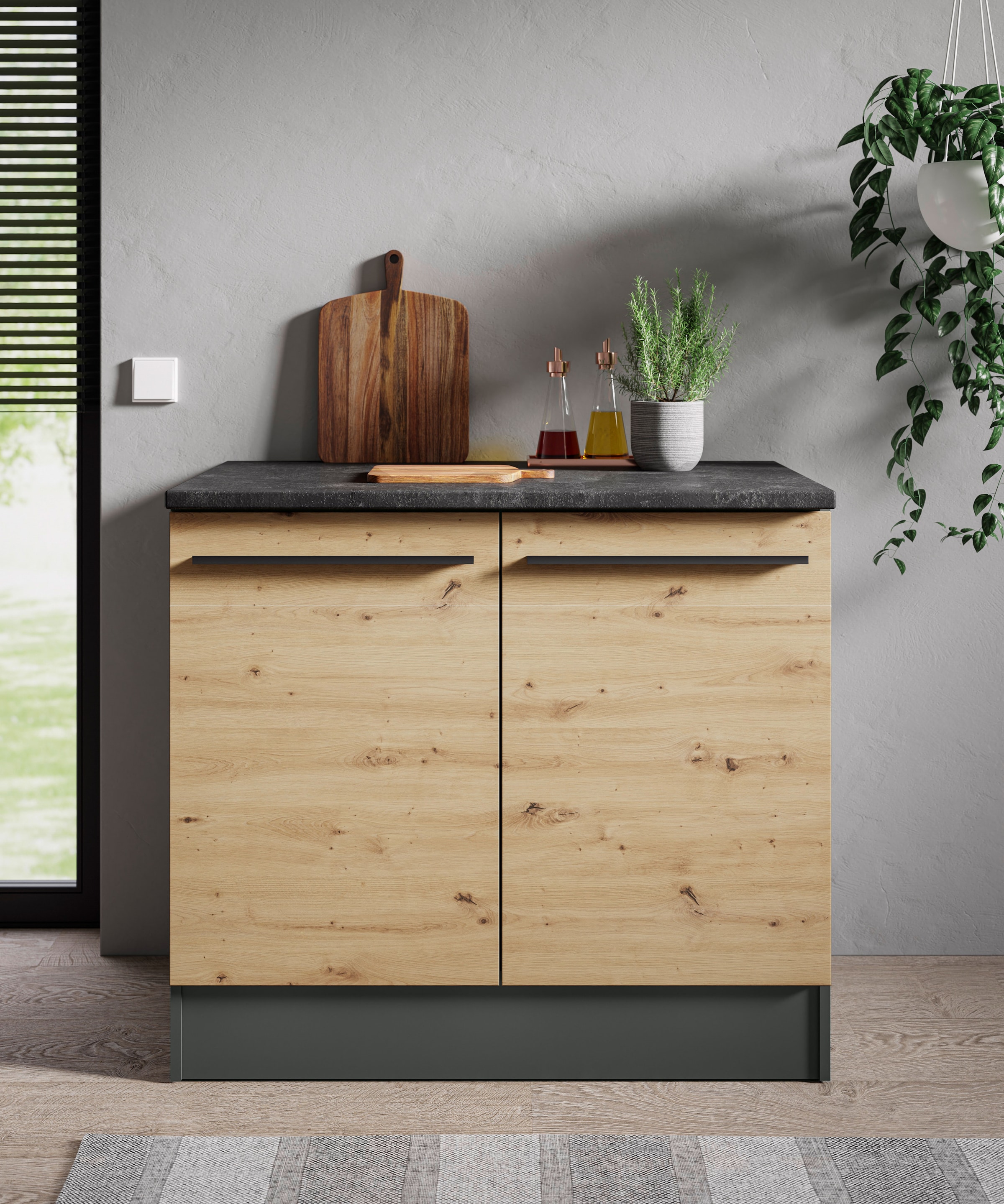 BASIC by Balculina Spülenschrank »Jazz B/T/H 100x60x90 cm« 1 Stk. tlg. Breite 100cm, Melaminbeschichtung