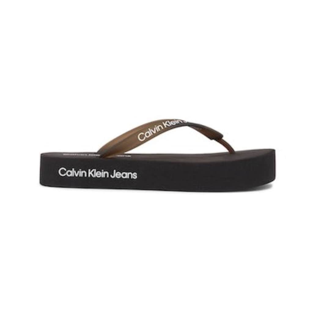 Calvin Klein Jeans Zehentrenner »BEACH SANDAL FLATFORM LOGO«, für Strand und Badeausflüge
