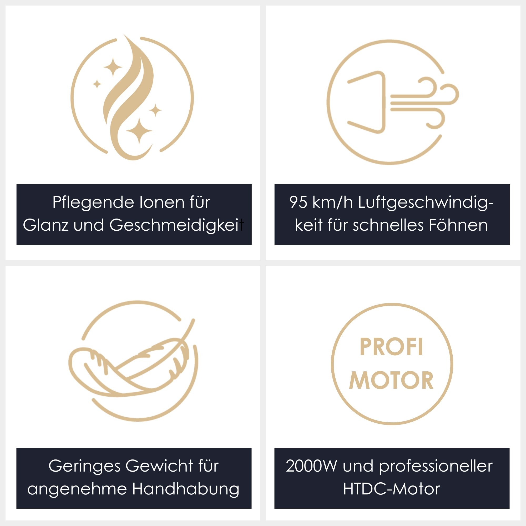 BaByliss Haartrockner »BaByliss Black Onyx Haartrockner mit Ionen-Technologie, 5911E« 2.100 W 20 % schnelleres Trocknen, Föhn mit Aufsatz, besonders leicht