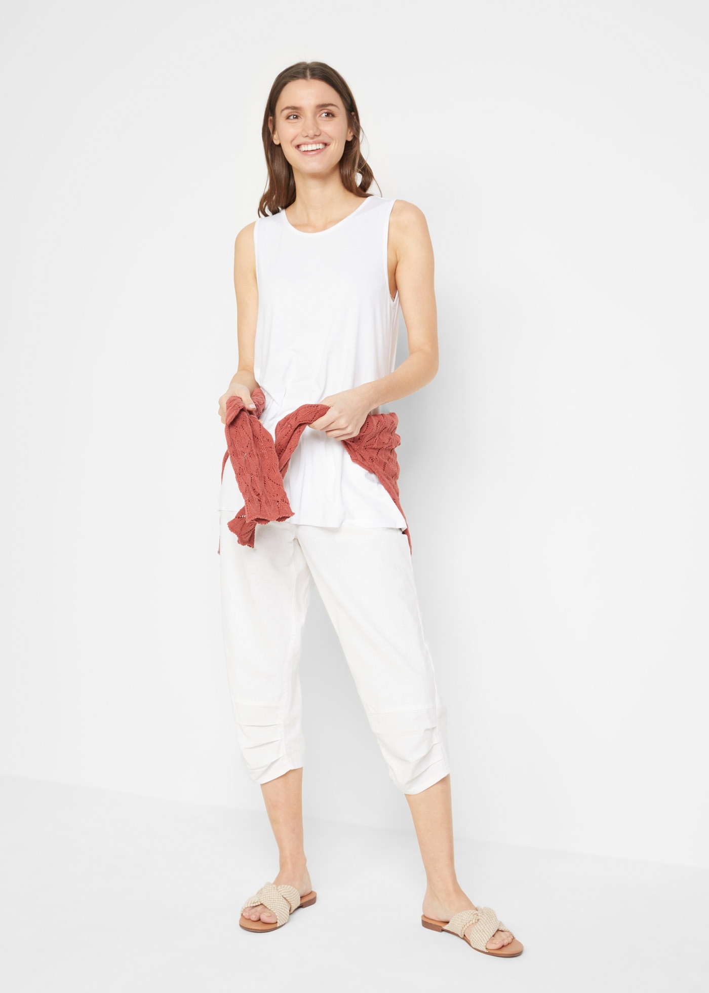 bonprix Shirttop Packung, 2 tlg. A-Linie, ärmellos, casual Stil, aus Viskose und Elasthan