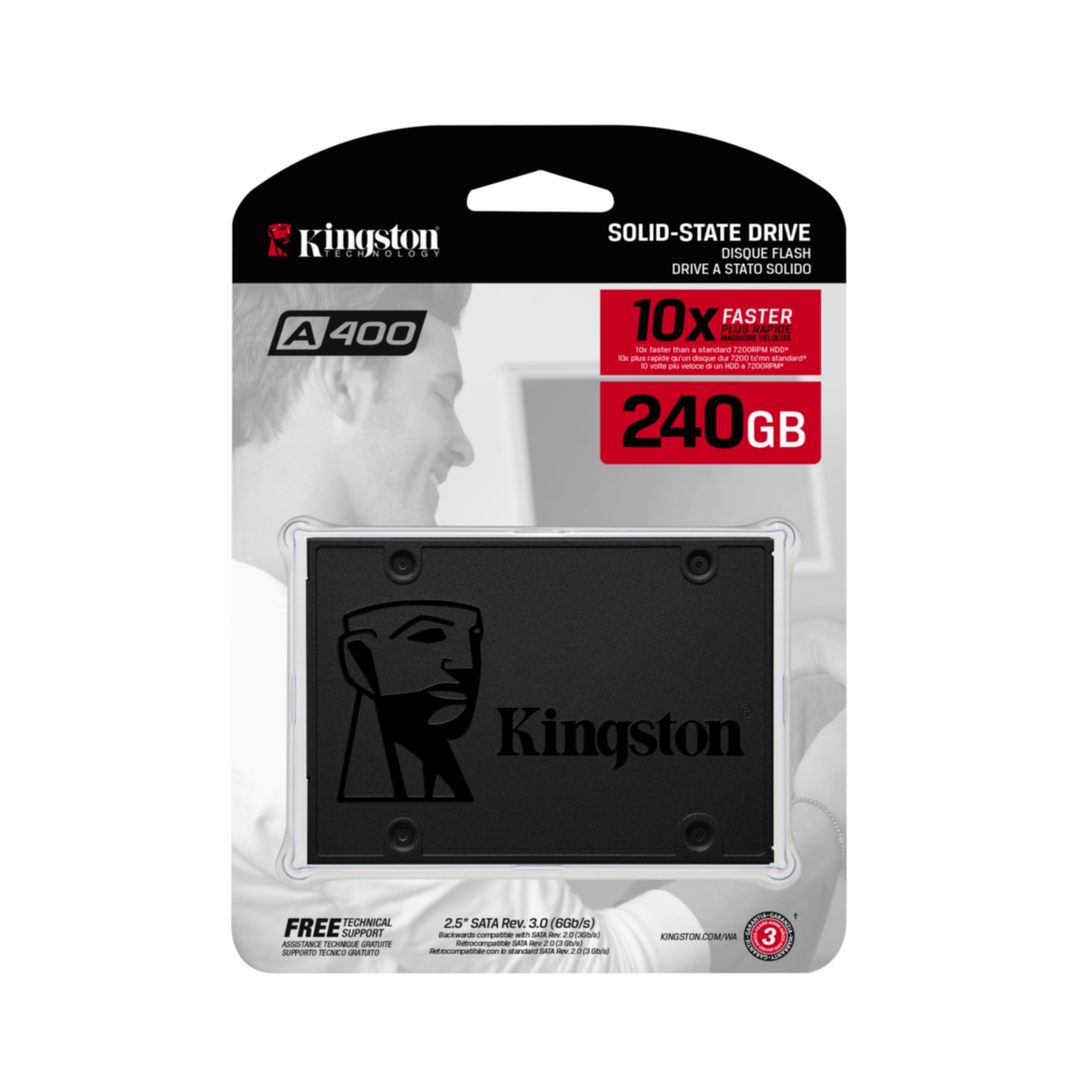 Kingston interne SSD »A400 240GB«, 2,5 Zoll, Anschluss SATA III