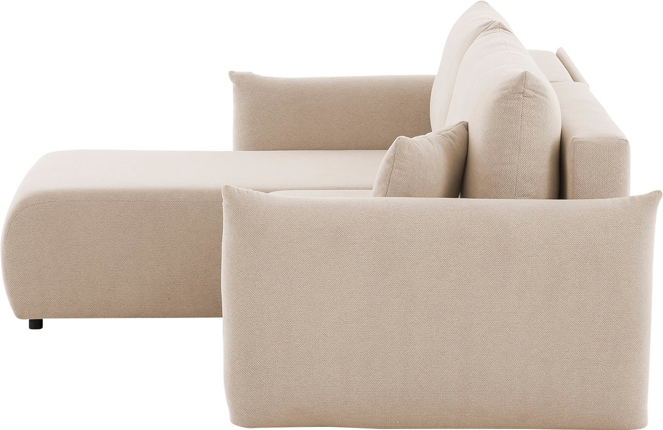 Home affaire Ecksofa »MAVAS Schlafsofa mit Bettkasten, L-Form,« ca.257/127cm (Liegefläche 212/145 cm), Cord, Chenille, Struktur