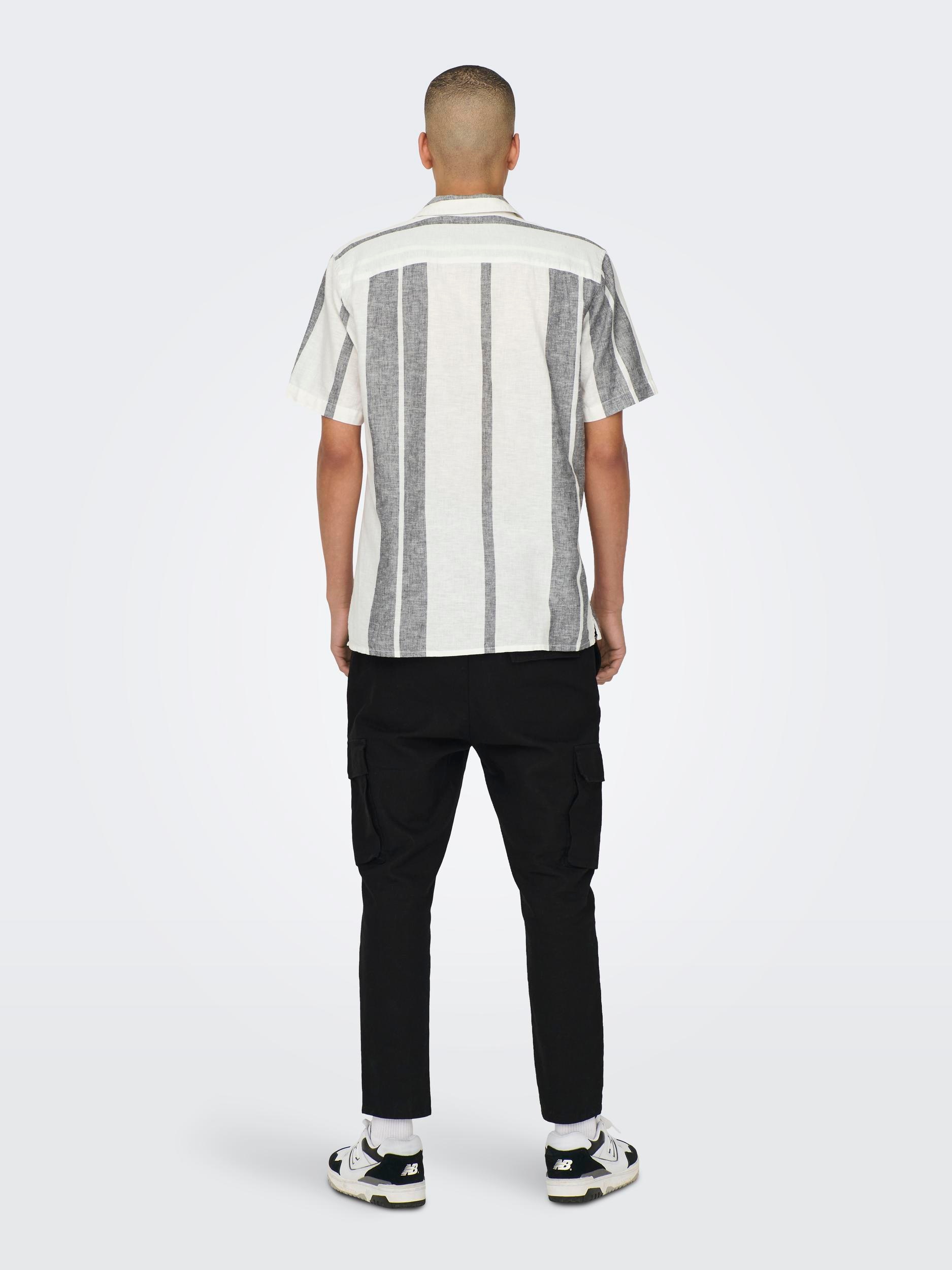 ONLY & SONS Kurzarmhemd »ONSCAIDEN SS STRIPE LINEN RESORT NOOS«