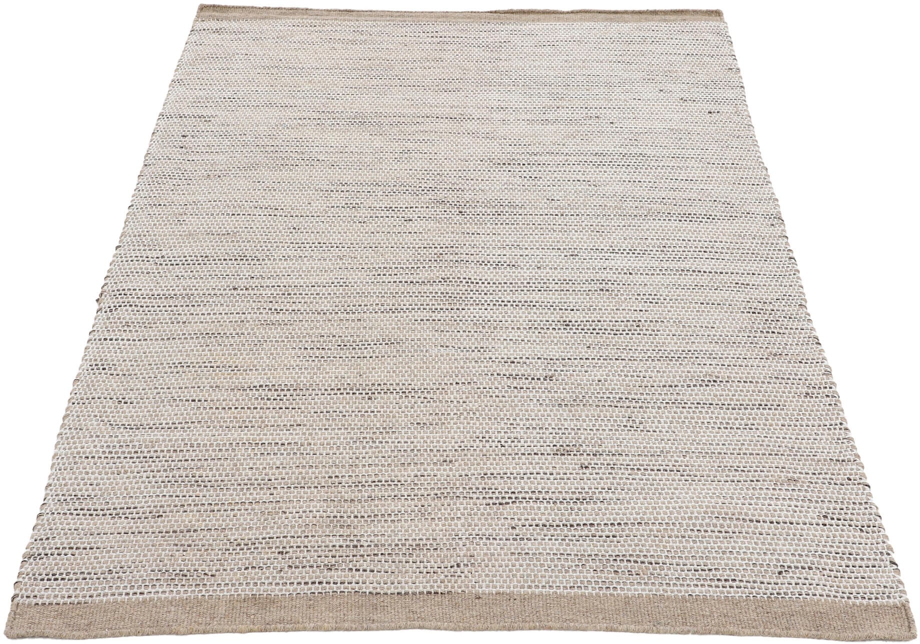 carpetfine Wollteppich »Mona,  auch als Läufer«, rechteckig, 5 mm Höhe, 80% Wolle, Wendeteppich aus Wolle/Baumwolle, Wohnzimmer
