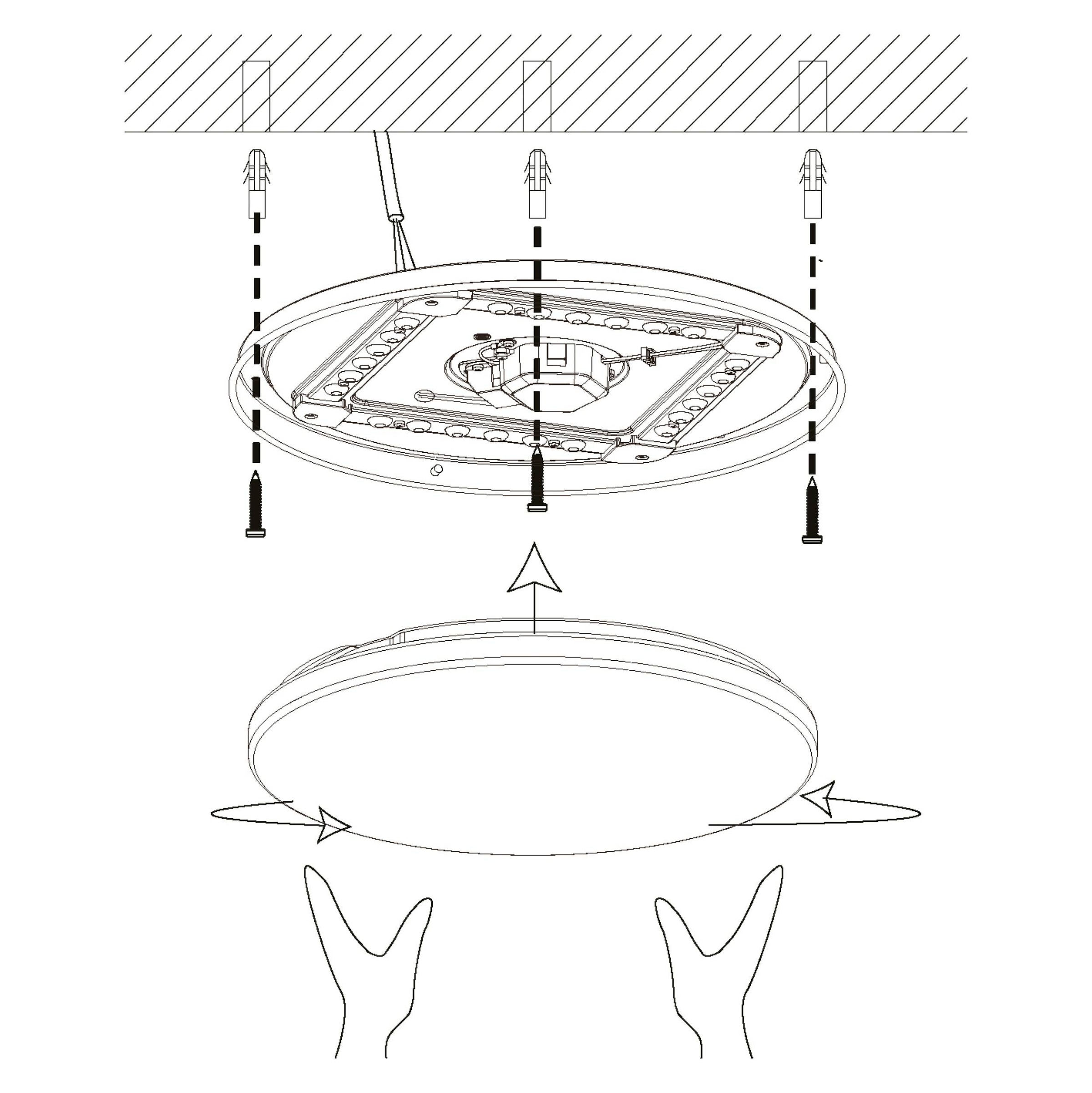 EGLO LED Deckenleuchte »POGLIOLA Deckenlampe rund, Aufbaulampe, flache Bauweise« LED-Board 1 Stk. Warmweiß Ø26cm, Deckenleuchte, für Schlafzimmer und Flur, Lampe weiß, Leuchte