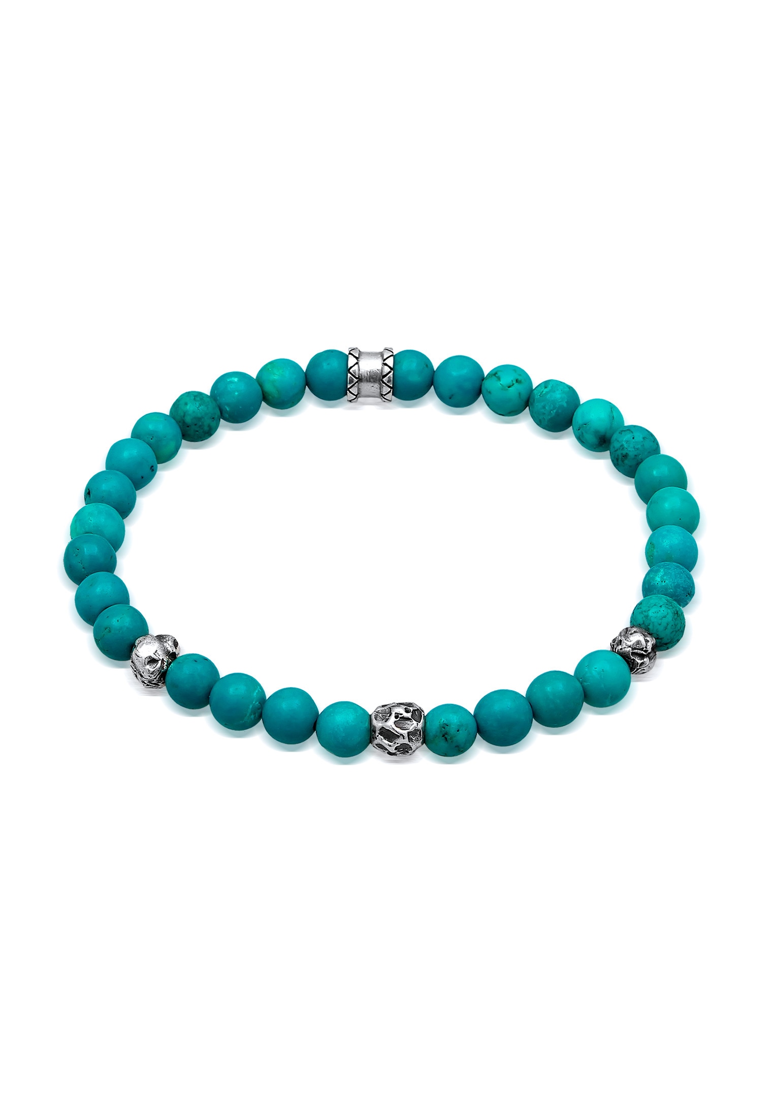Kuzzoi Armkette »Armband Herren Howlith Türkis Stein Bead 925er Silber«