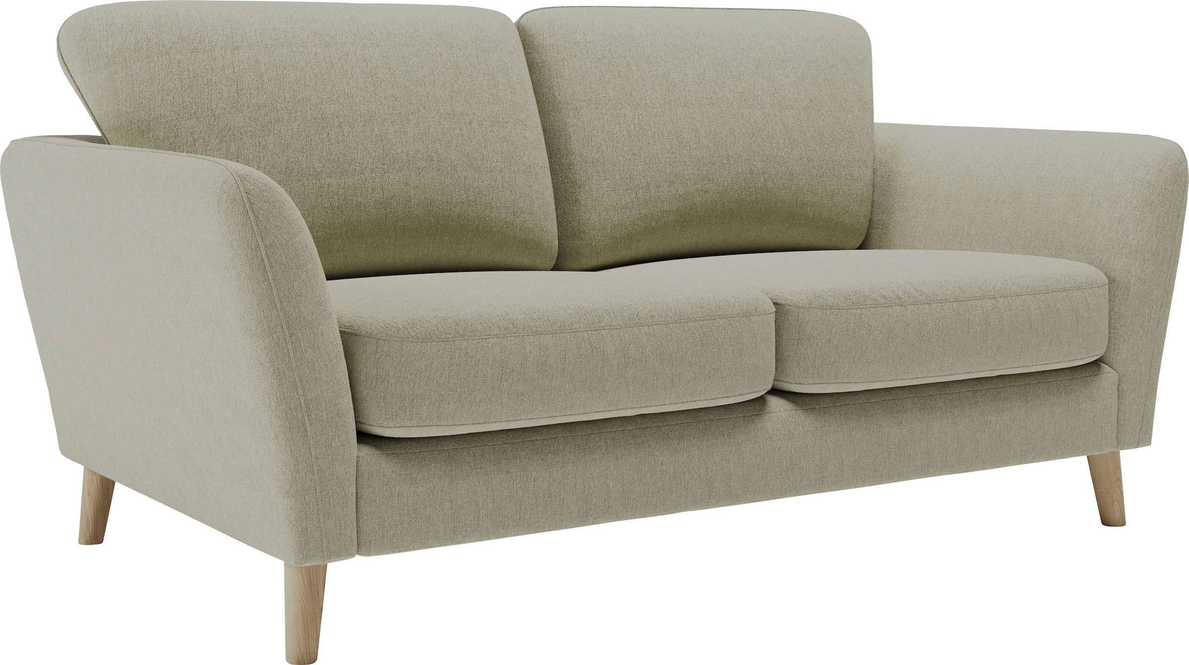 Home affaire 2-Sitzer »MARSEILLE Kompaktsofa 170 cm, Cord, Flachgewebe, Struktur, Webstoff«, Massivholzbeine Eiche, Landhausstil, Wellenunterfederung
