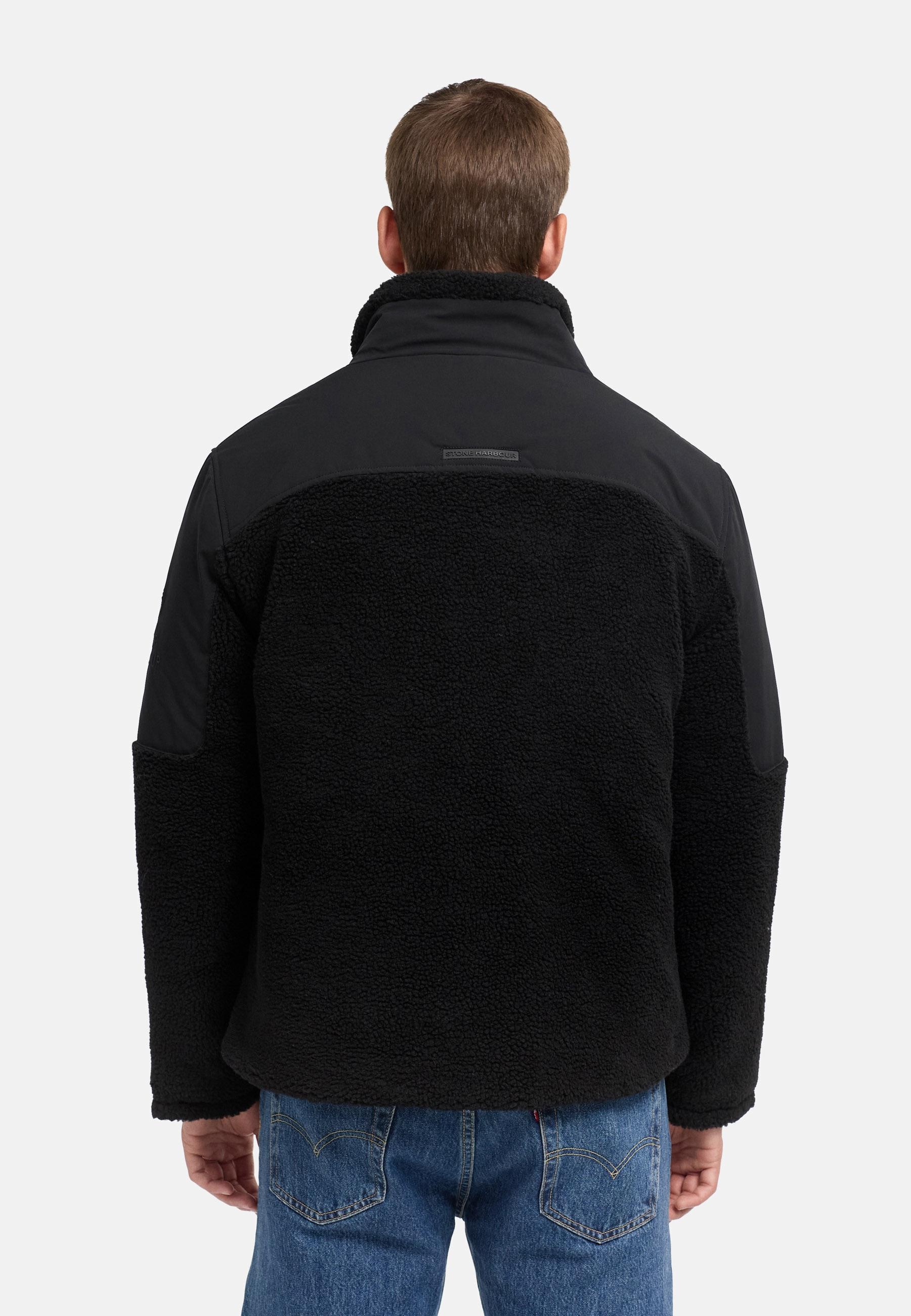 Stone Harbour Plüschjacke »Plüschjacke Riveen XX« ohne Kapuze Warme Winterjacke mit Teddyfleece Materialmix