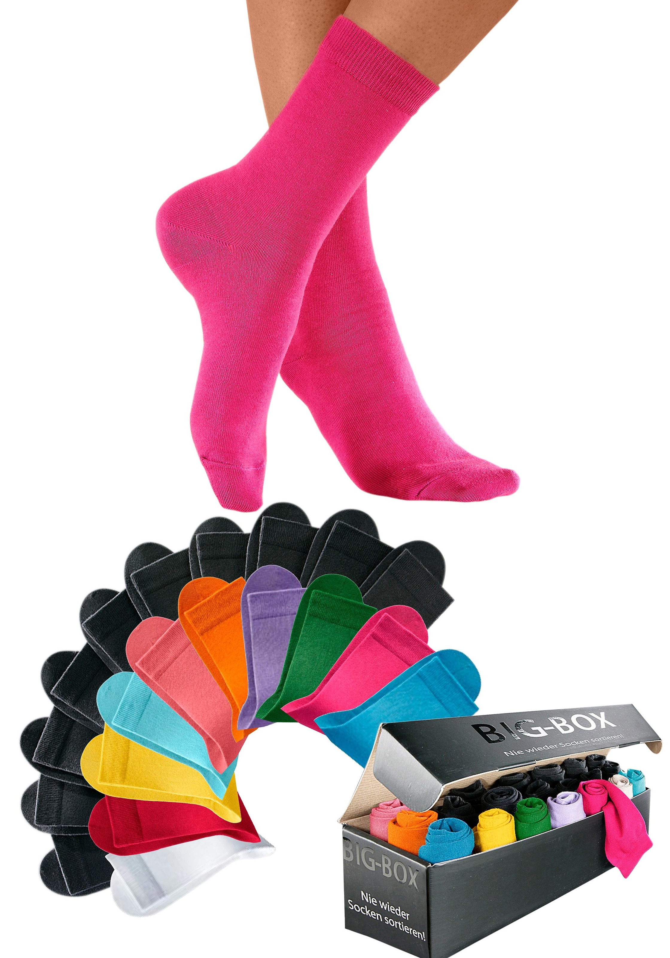 Go in Basicsocken, (Box, 20 Paar), in der großen Big-Box