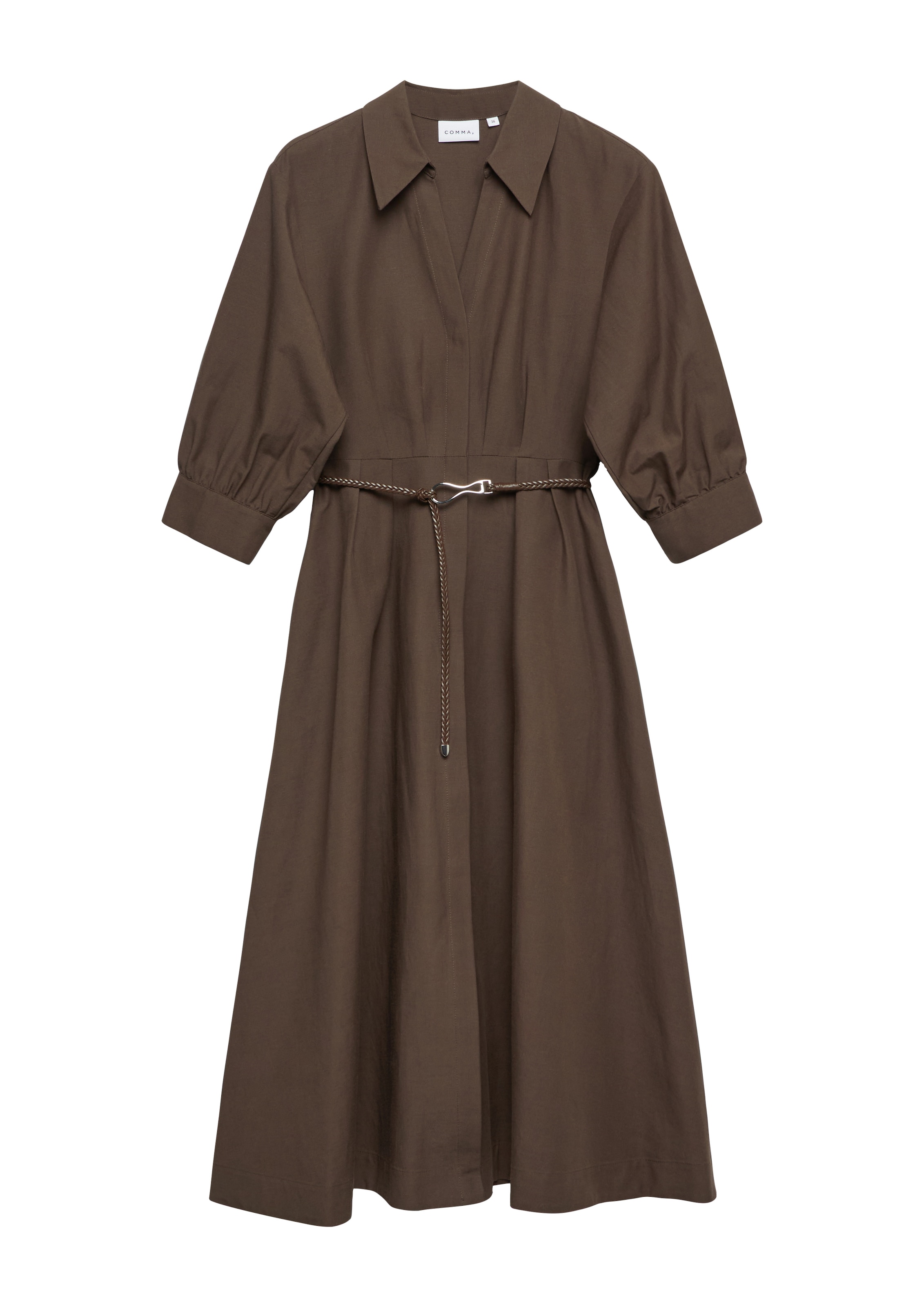 Comma Blusenkleid Ohne Taschen Habalm Sommerkleid mit dekorativem Gürtel