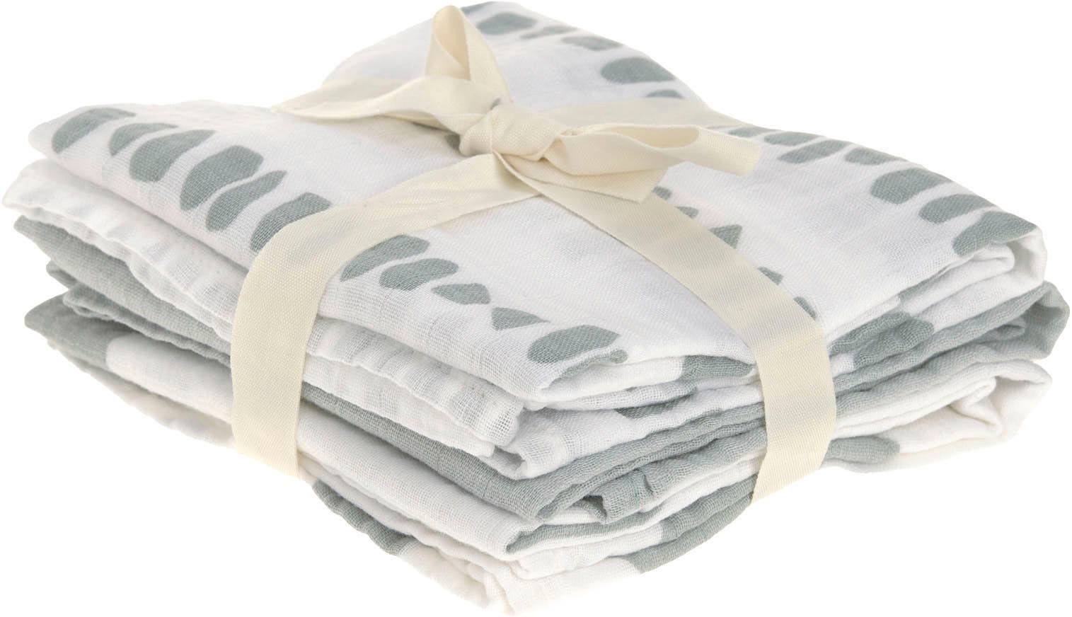 LÄSSIG Stoffwindeln »Mulltuch-Set M, Strokes silver grey«, (Set, 3 St.)