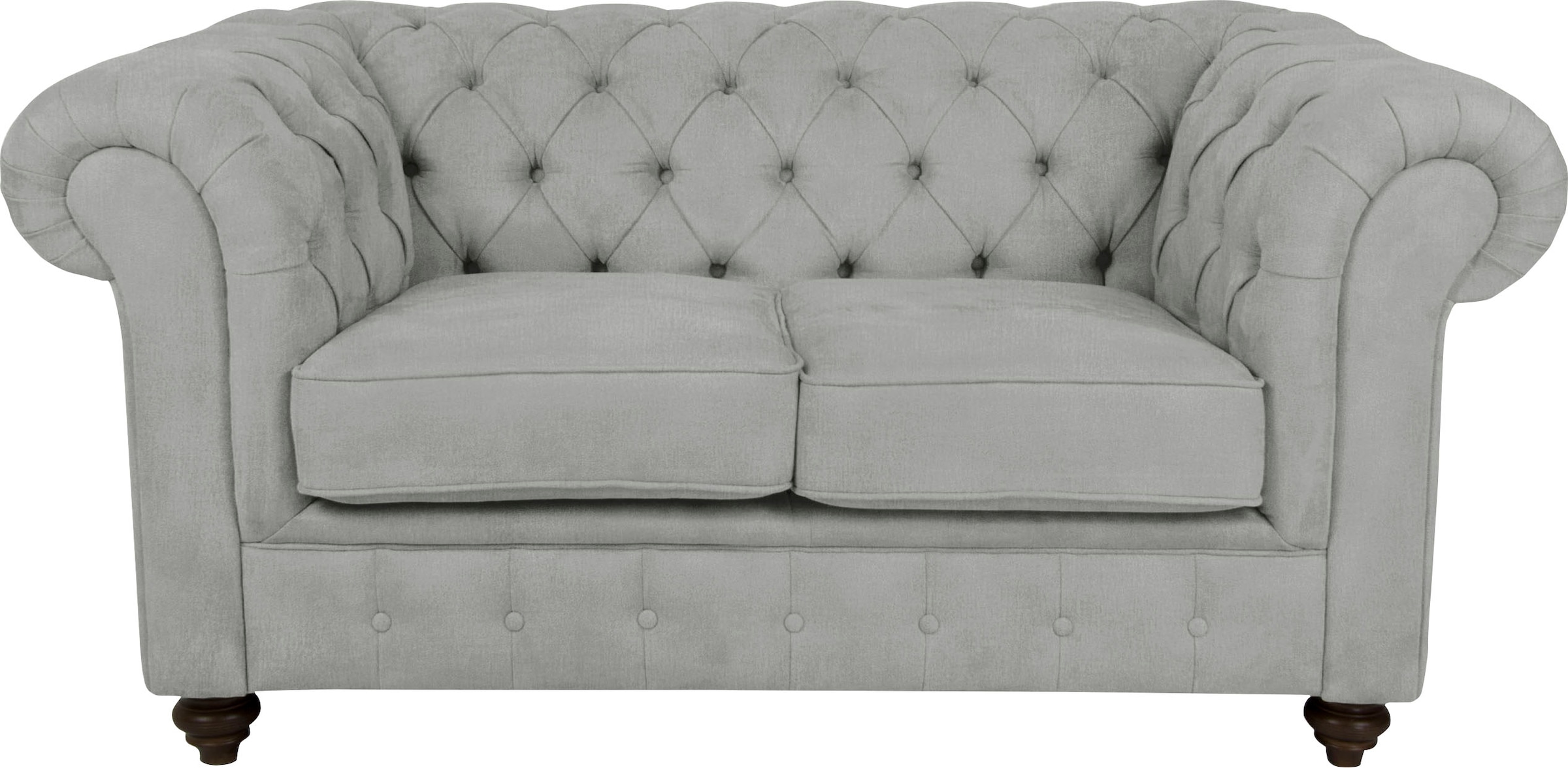 Home affaire Chesterfield-Sofa »Duc 2-Sitzer«, hochwertige Knopfheftung im Rücken, Samtoptik mit changierender Optik