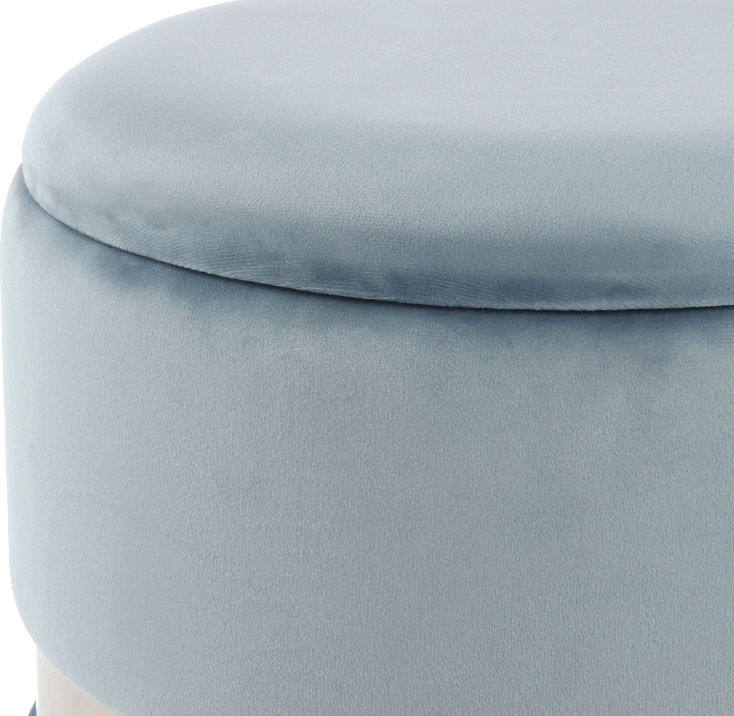 Kayoom Stauraumhocker »Hocker Zora 125 2er-Set, samtweicher Stoffbezug,runde elegante Form« Set, 2 Stk. tlg. edles Design mit Metallring, gepolstert, mit Stauraum