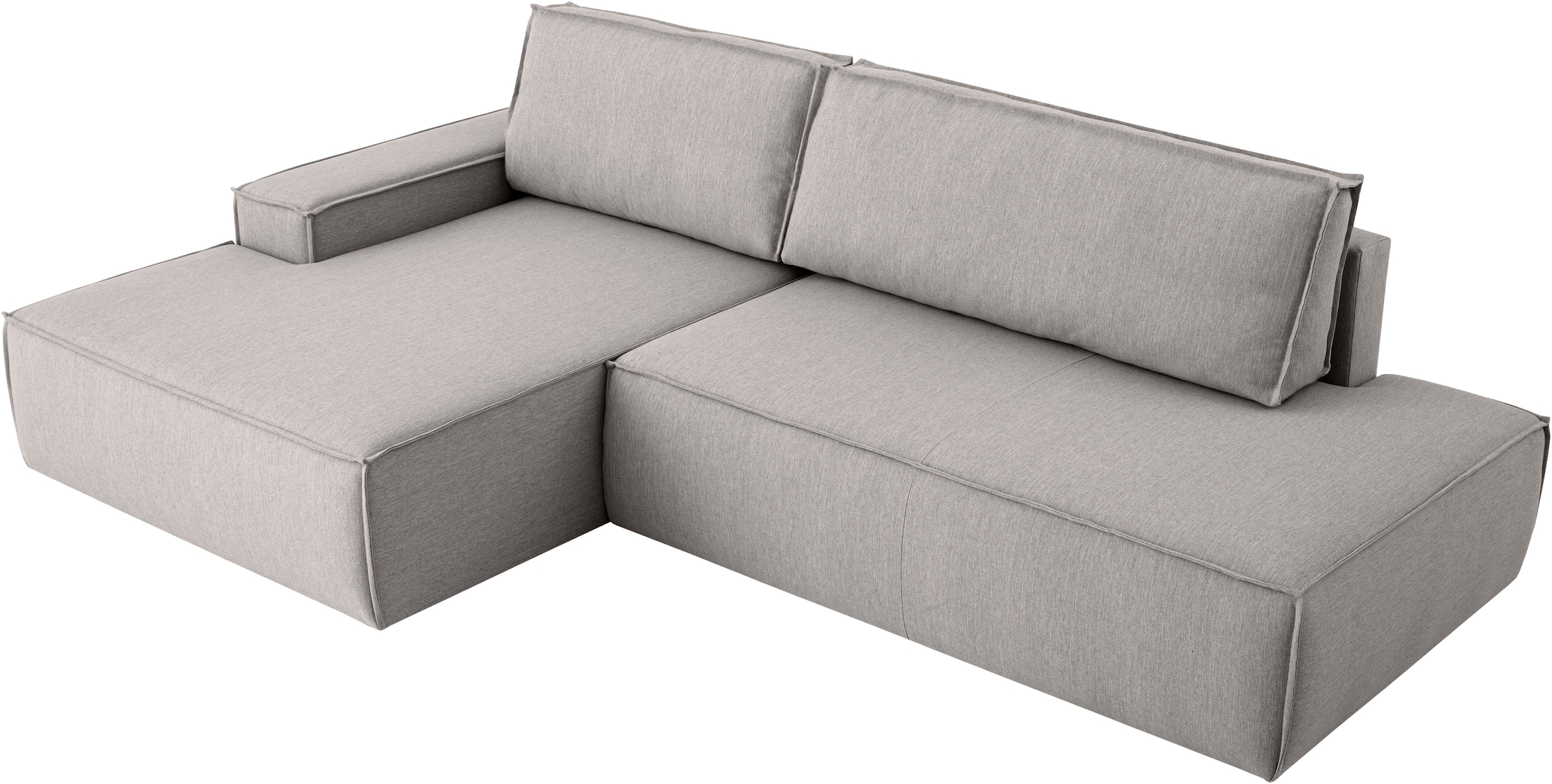 Home affaire Ecksofa »SHERWOOD, Schlafsofa in L-Form offen (275cm), Cord, Leinenoptik«, Schlaffunktion und Bettkasten, Kedernaht, hoher Sitz- & Liegekomfort