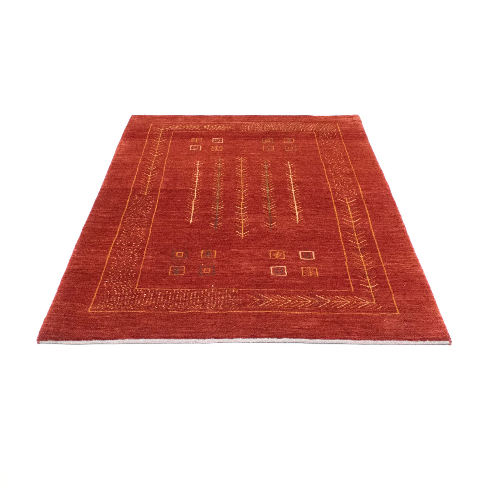 morgenland Wollteppich »Gabbeh Teppich handgeknüpft OTTO bei handgeknüpft kaufen rechteckig, rot«