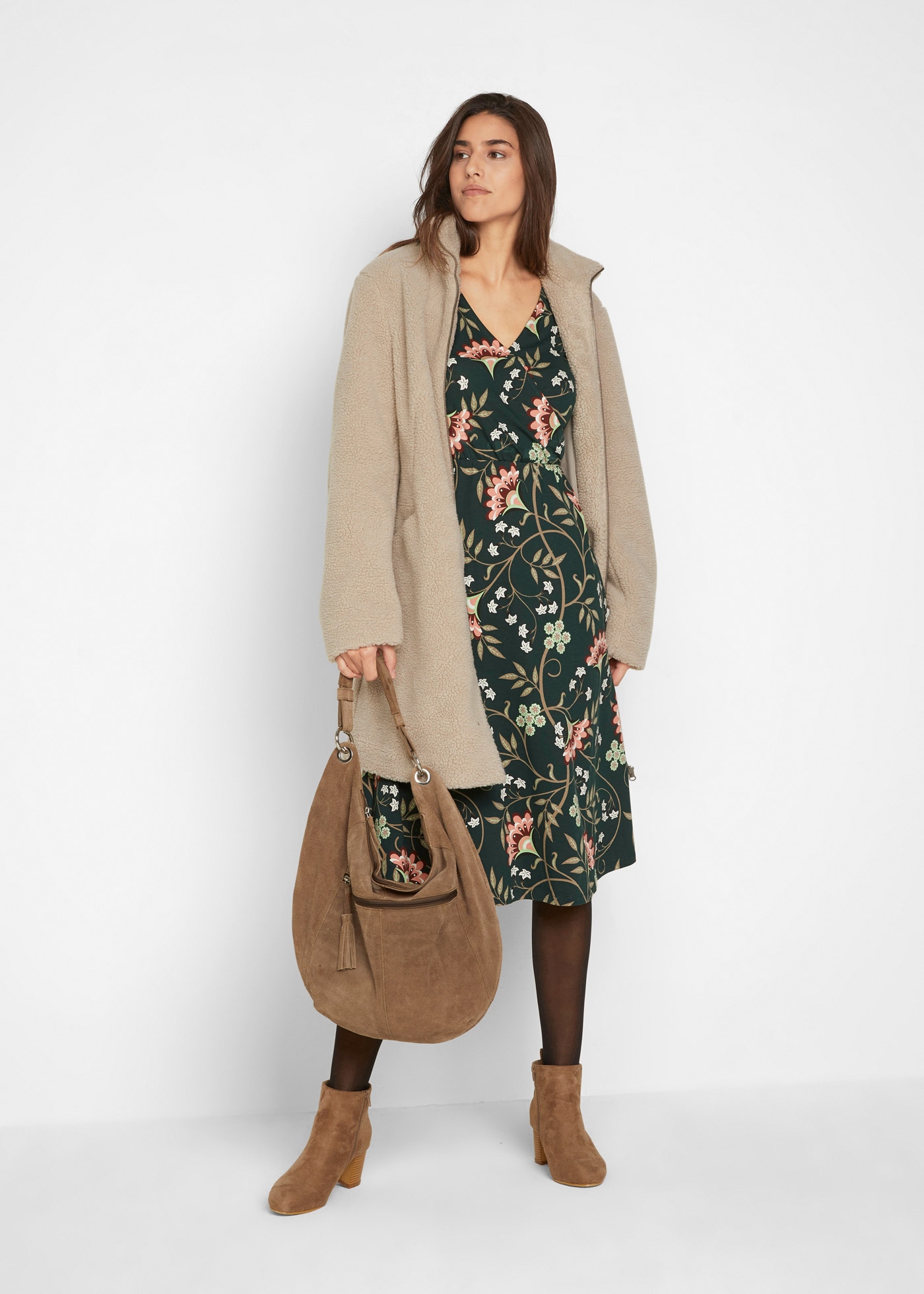 bonprix Jerseykleid »Baumwoll-Jerseykleid in Wickeloptik« Baumwoll-Jerseykleid in Wickeloptik