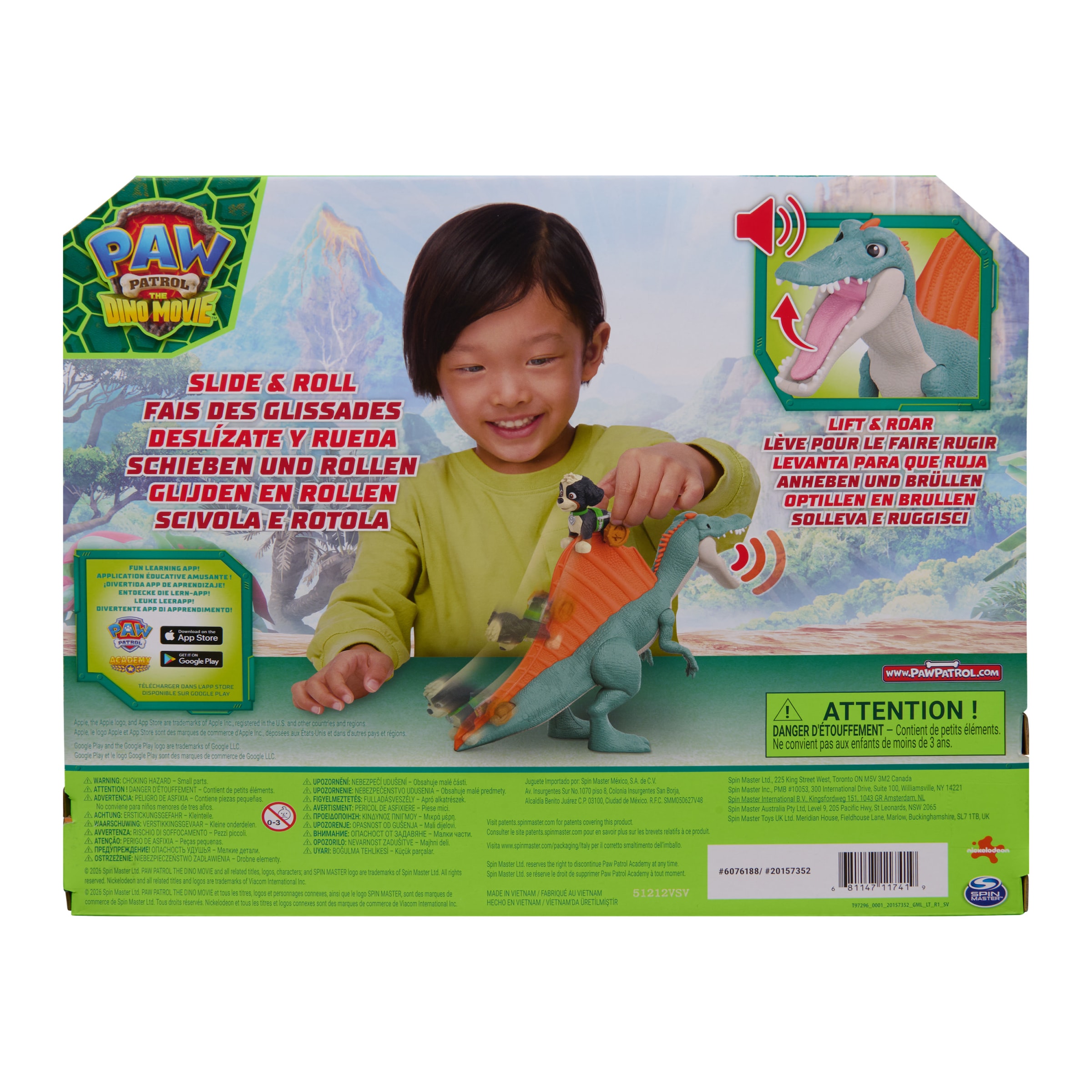 Spin Master Spielwelt »PAW Patrol: Der Dino Film, Rise & Roll Dino, Rex-Figur mit Spinosaurus«