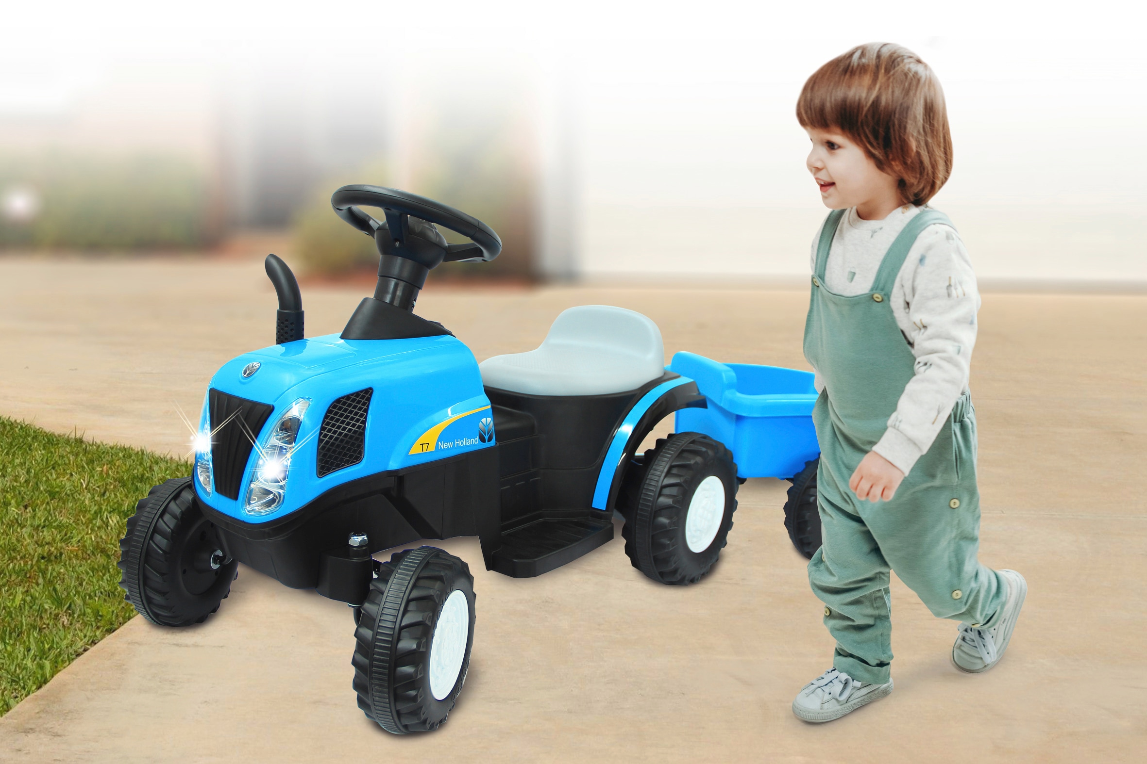Jamara Elektro-Kindertraktor »Ride-on Traktor New Holland«, ab 3 Jahren, 6 V 4,5 Ah, mit Anhänger