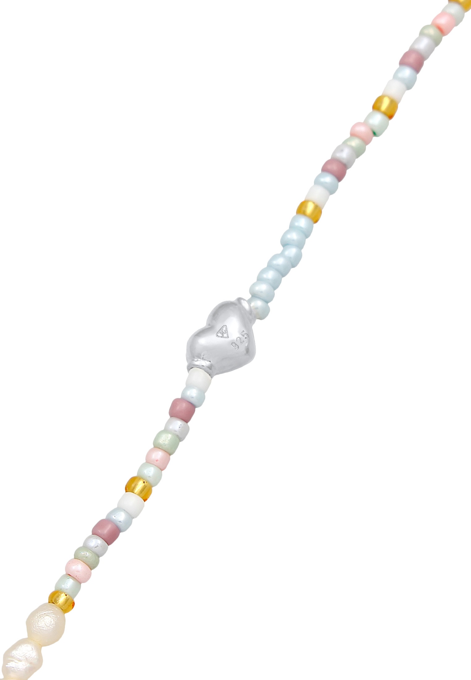 Elli Lange Kette »Halskette Choker Herz Glas Beads Sommer Style 925 Silber«