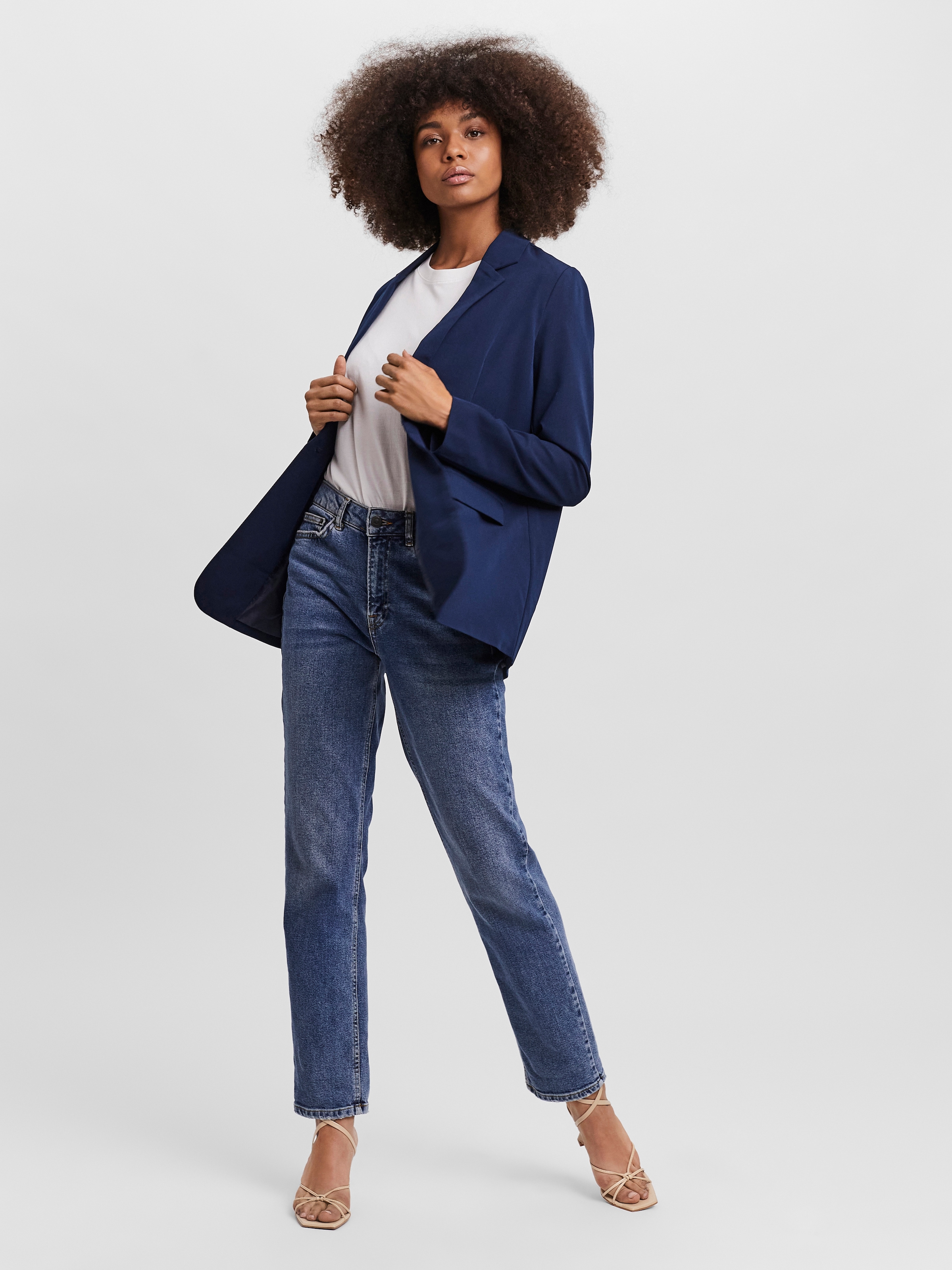 Vero Moda Longblazer »VMZELDA LS LOOSE BLAZER NOOS« lässige Form, 1-Knopf Verschluss
