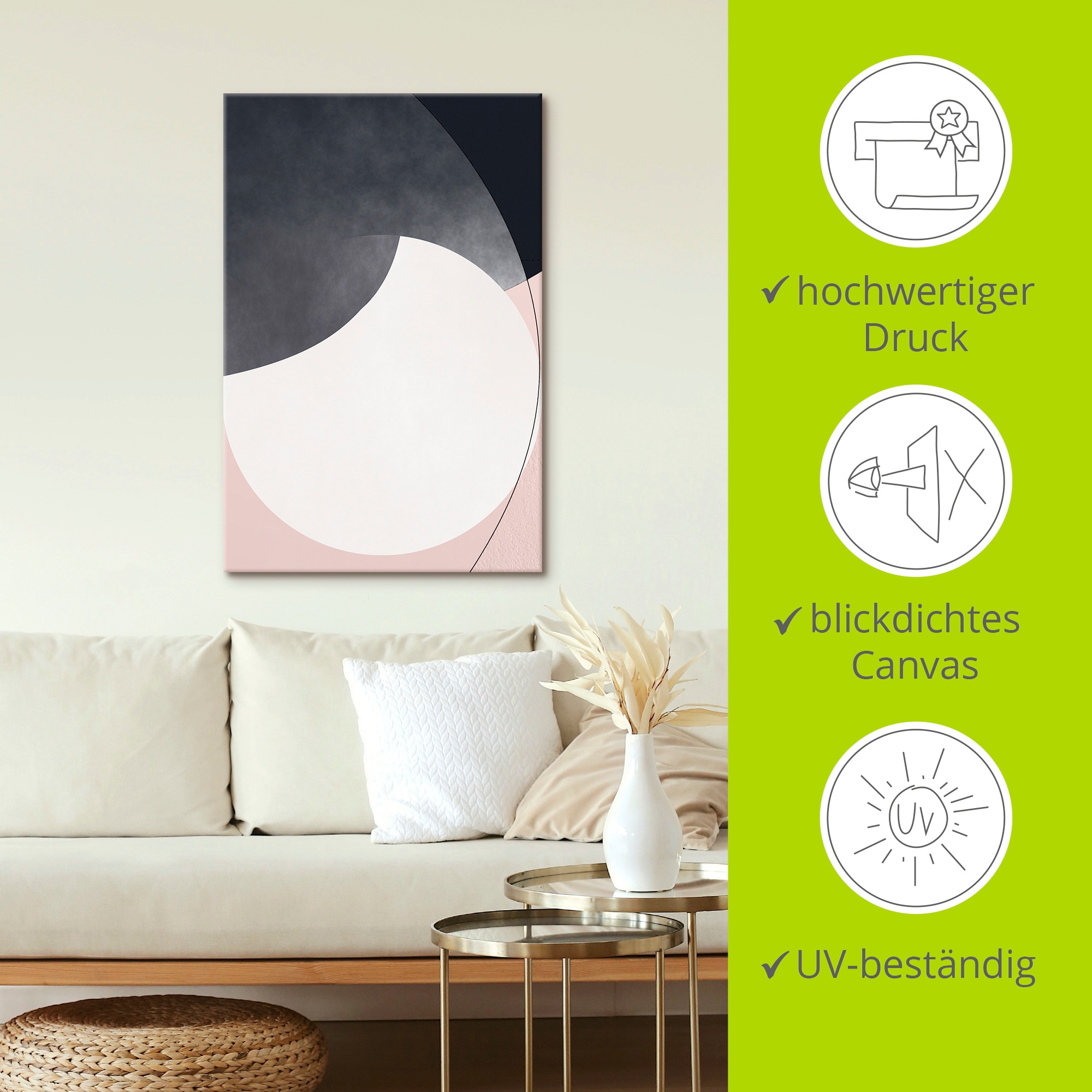 Artland Leinwandbild »Mondlicht«, Gegenstandslos, (1 St.), auf Keilrahmen gespannt