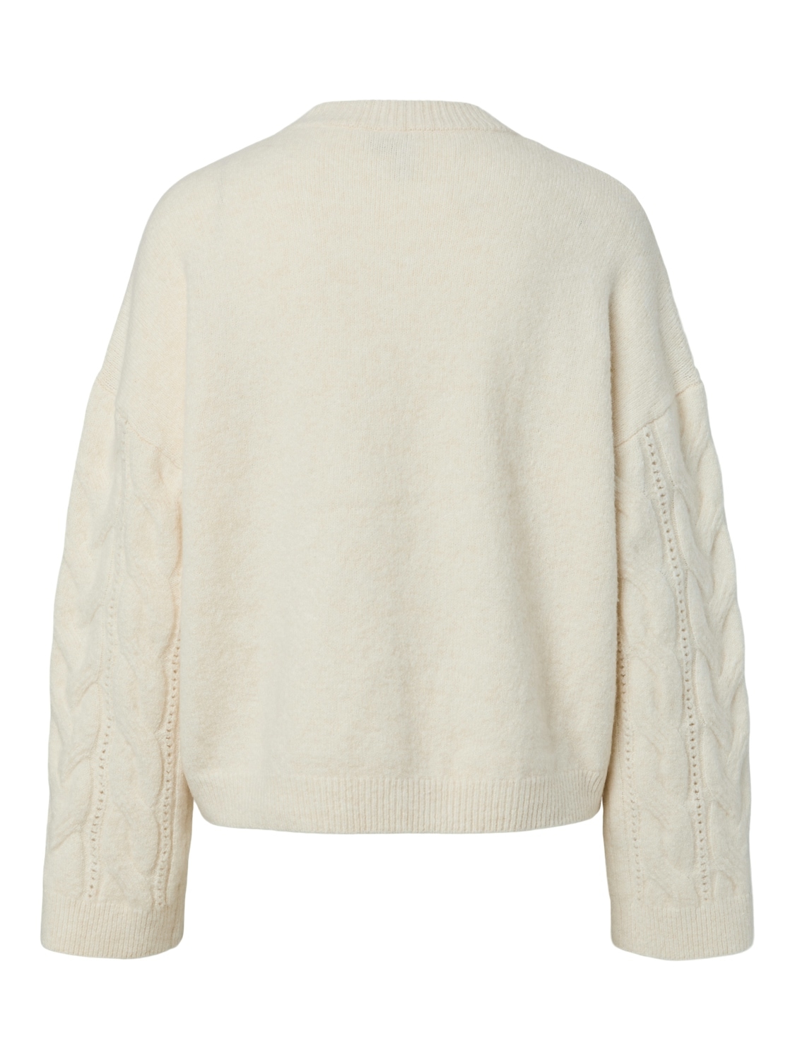 pieces Strickpullover »PCKATHY LS O-NECK CABLE KNIT NOOS BC« Materialmix, Zopfstrickmuster
