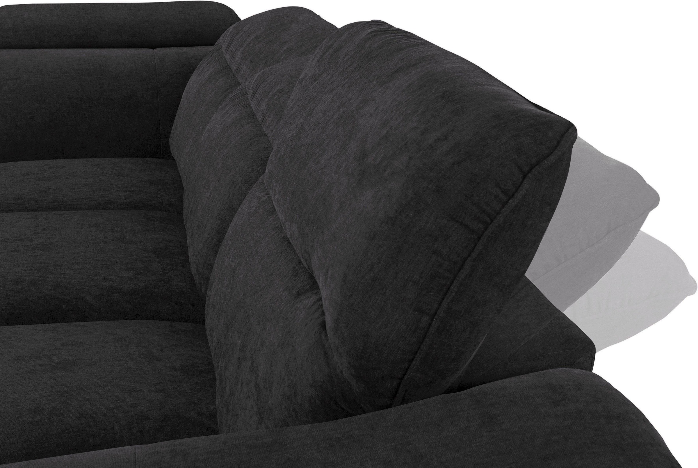 COTTA Polstergarnitur »Teresa L-Form«, (Set), Set bestehend aus: Ecksofa mit Kopfteilverstellung & Hocker
