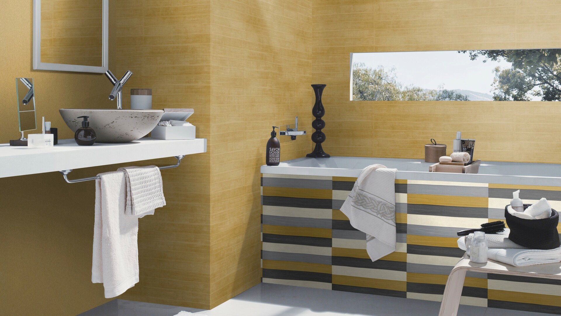 Rasch Vliestapete »Club« Lederoptik | quergestreift | unifarben mit Farbeinsatz gut lichtbeständig, hochwaschbeständig