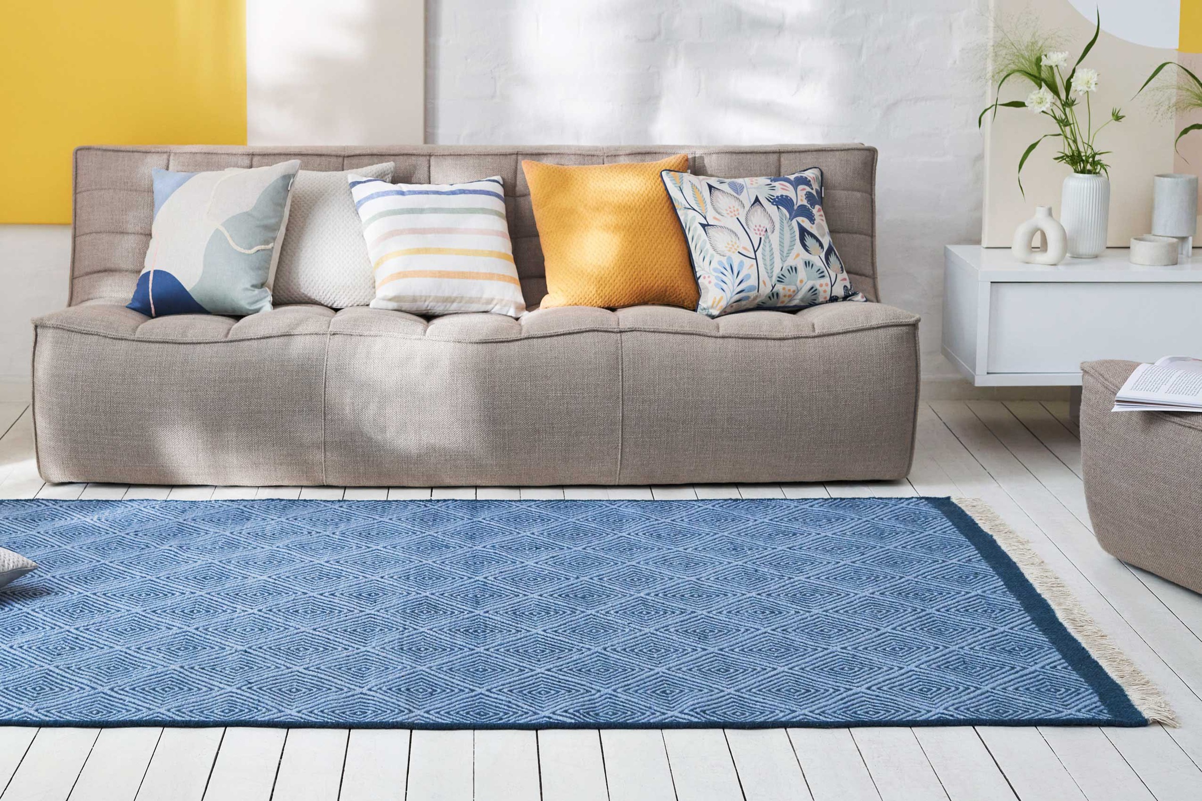 Esprit Wollteppich »Cairo ESP-2206«, rechteckig, 10 mm Höhe, Naturfaserteppich mit Fransen im modernen Design, Wohnzimmer
