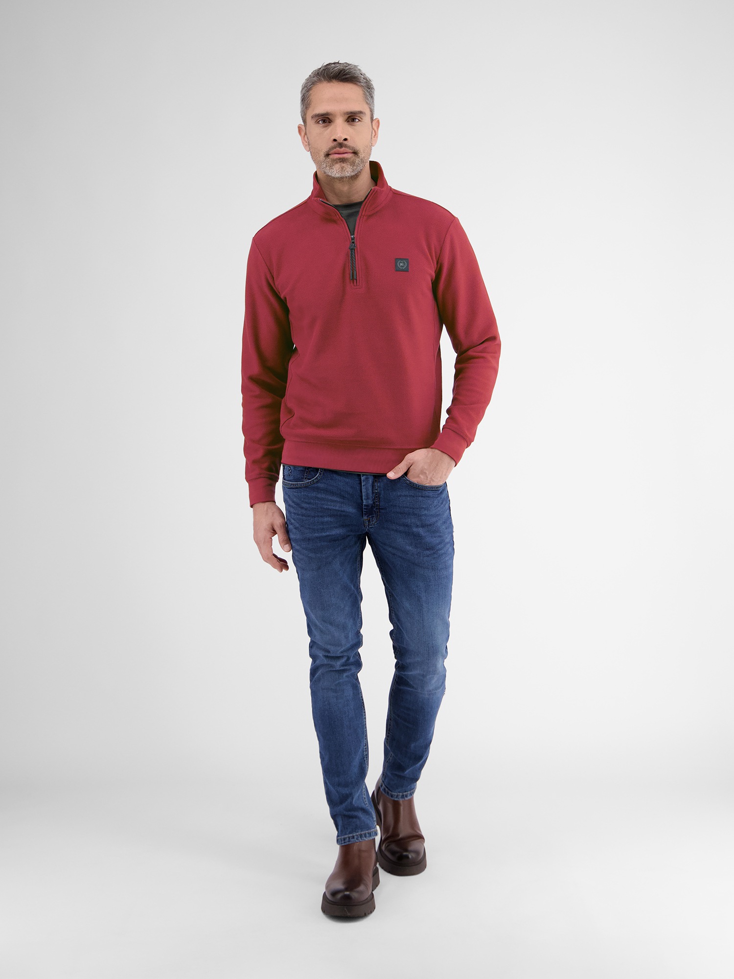 LERROS Sweatshirt »LERROS Troyer-Sweatshirt in Strukturqualität«