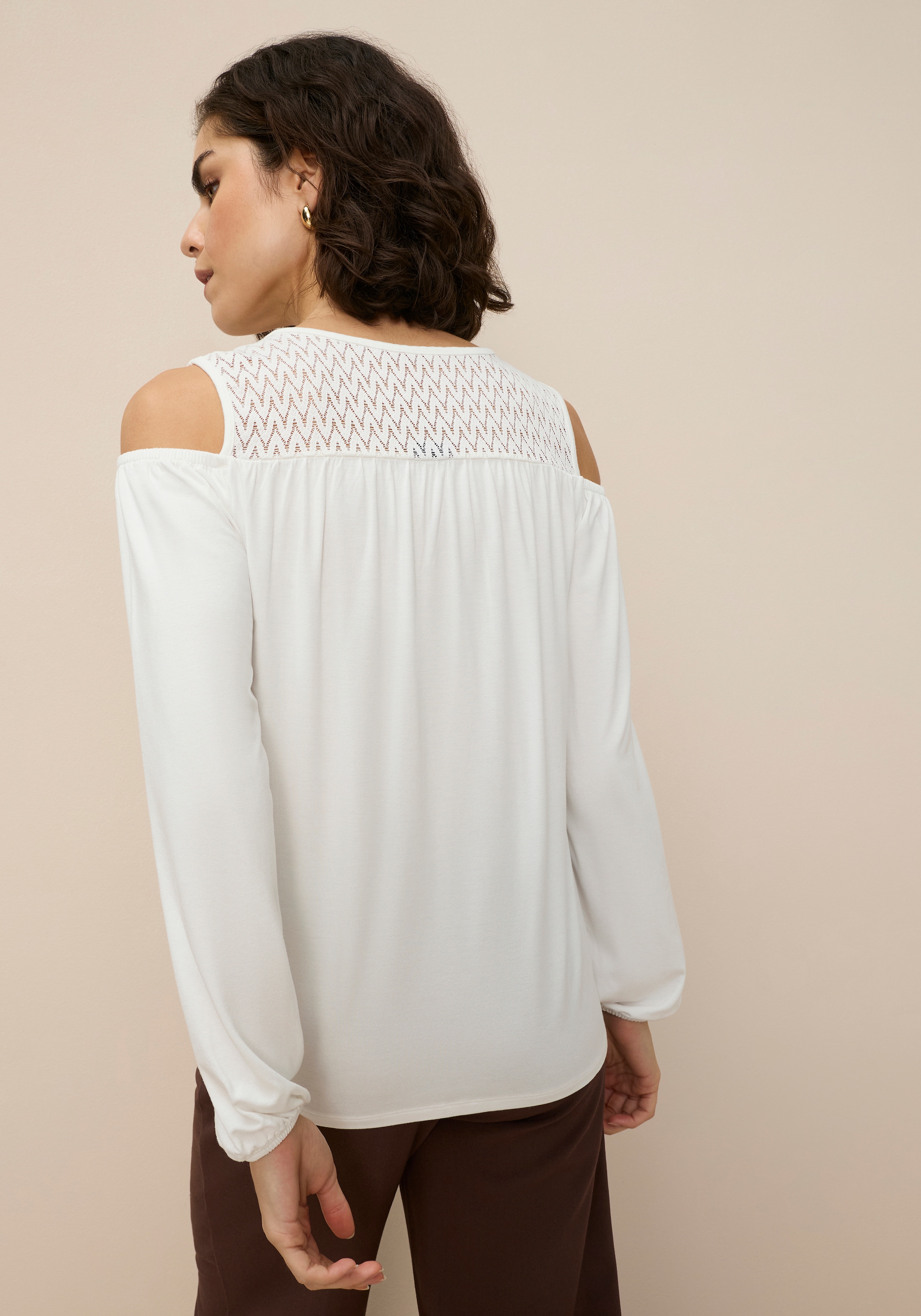 Laura Scott Langarmshirt lässig geschnitten, Langarm, femininer Stil