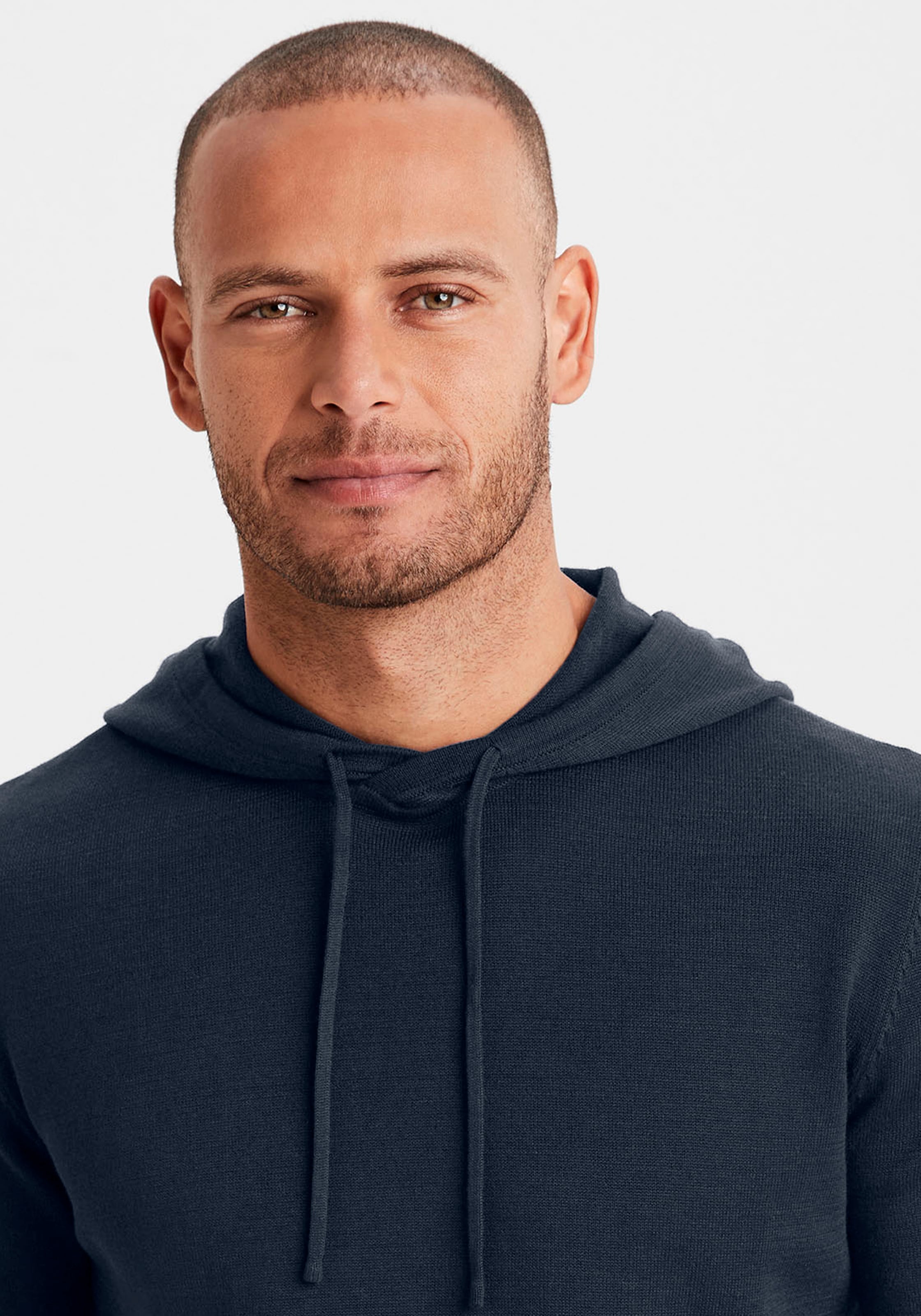 H.I.S Hoodie », Strickpullover mit Kapuze« Feinstrick aus pflegeleichter Baumwollmischung