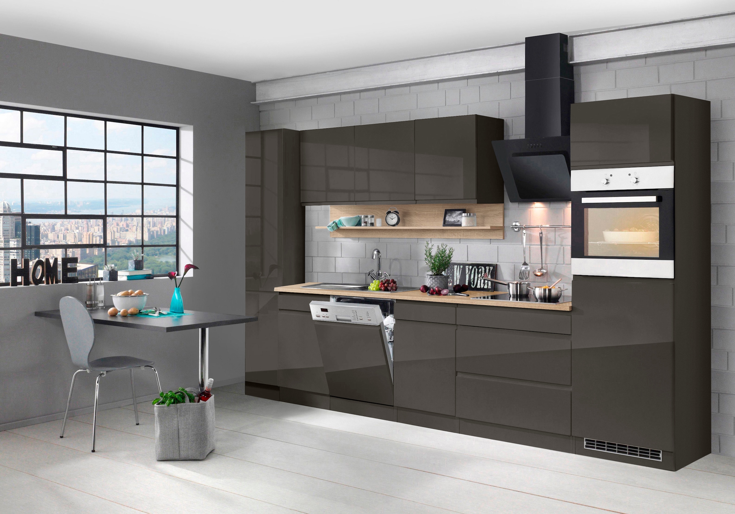 KOCHSTATION Küchenzeile »KS-Virginia« Breite 330 cm, mit E-Geräten