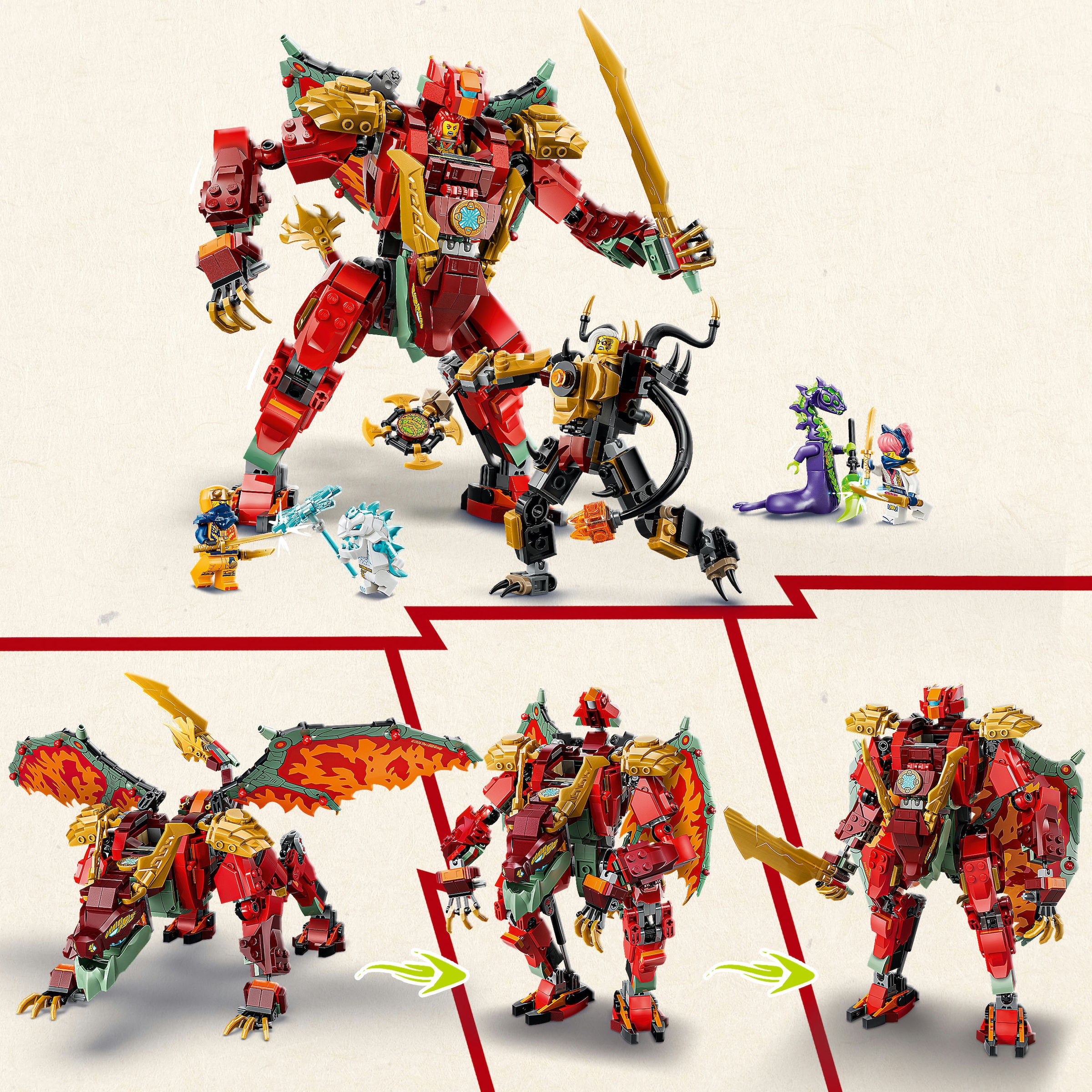 LEGO® Konstruktionsspielsteine »Wyldfyres Drachenmech (71868), LEGO Ninjago« Made in Europe